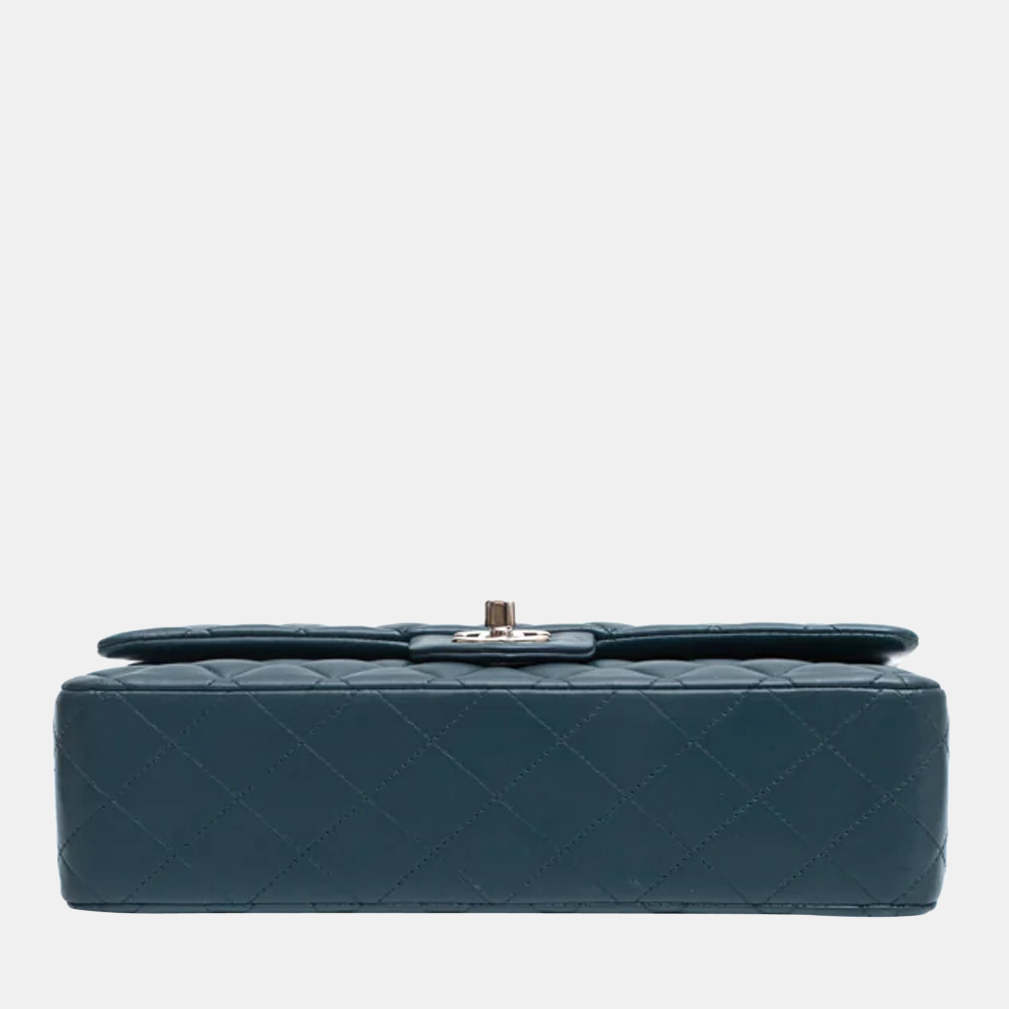 Chanel Blue Leather Medium Classic Double Flap Bag