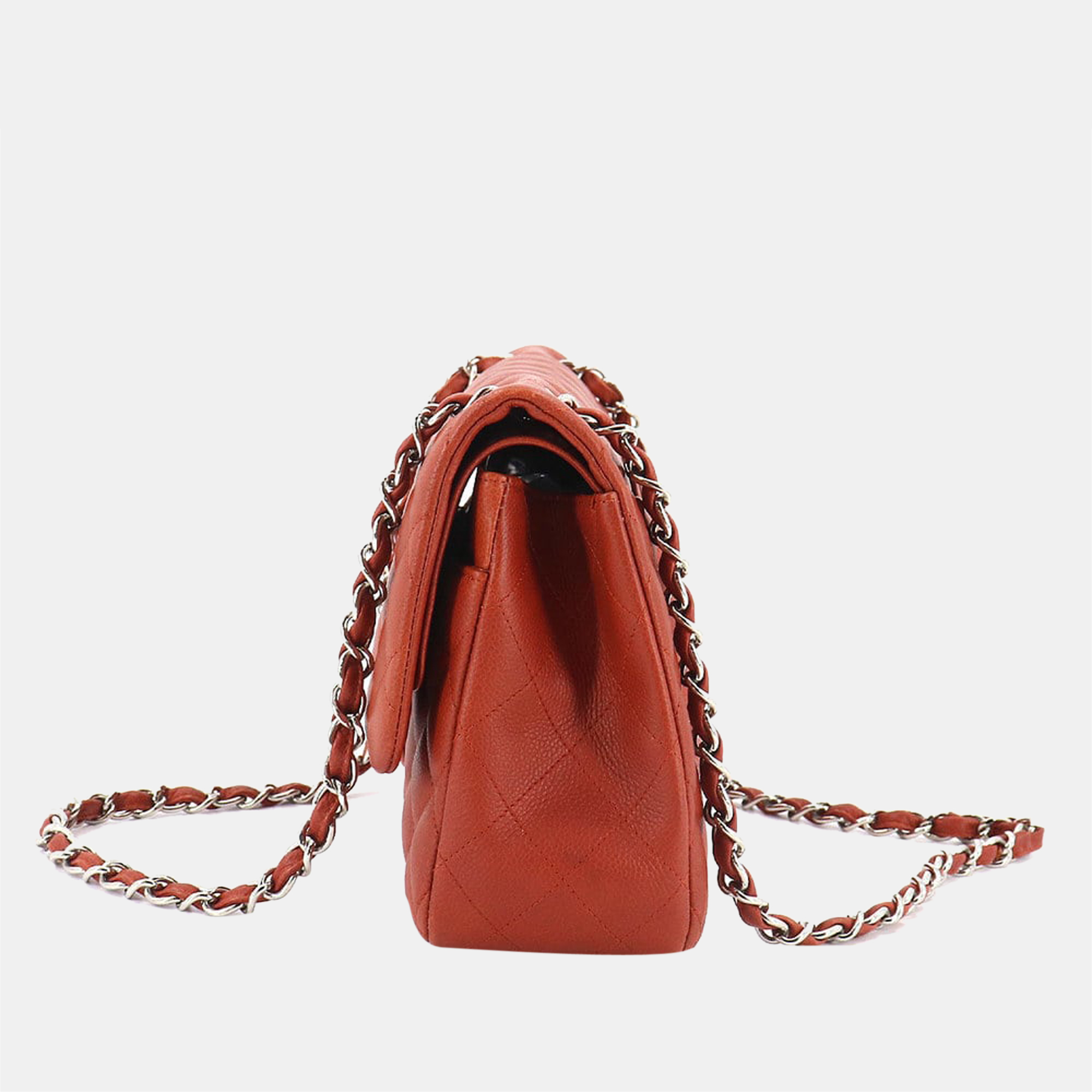Chanel Orange/Brown Caviar Leather Jumbo Classic Double Flap Shoulder Bag
Chanel Orange/Brown Caviar Leather Jumbo Classic Double Flap Shoulder Bag