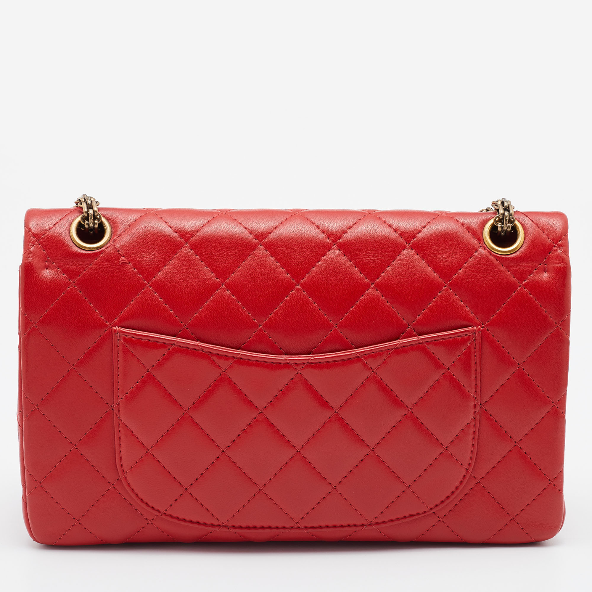 Chanel Red Lipstick Quilted Leather Reissue 2.55 Classic 226 Flap Bag