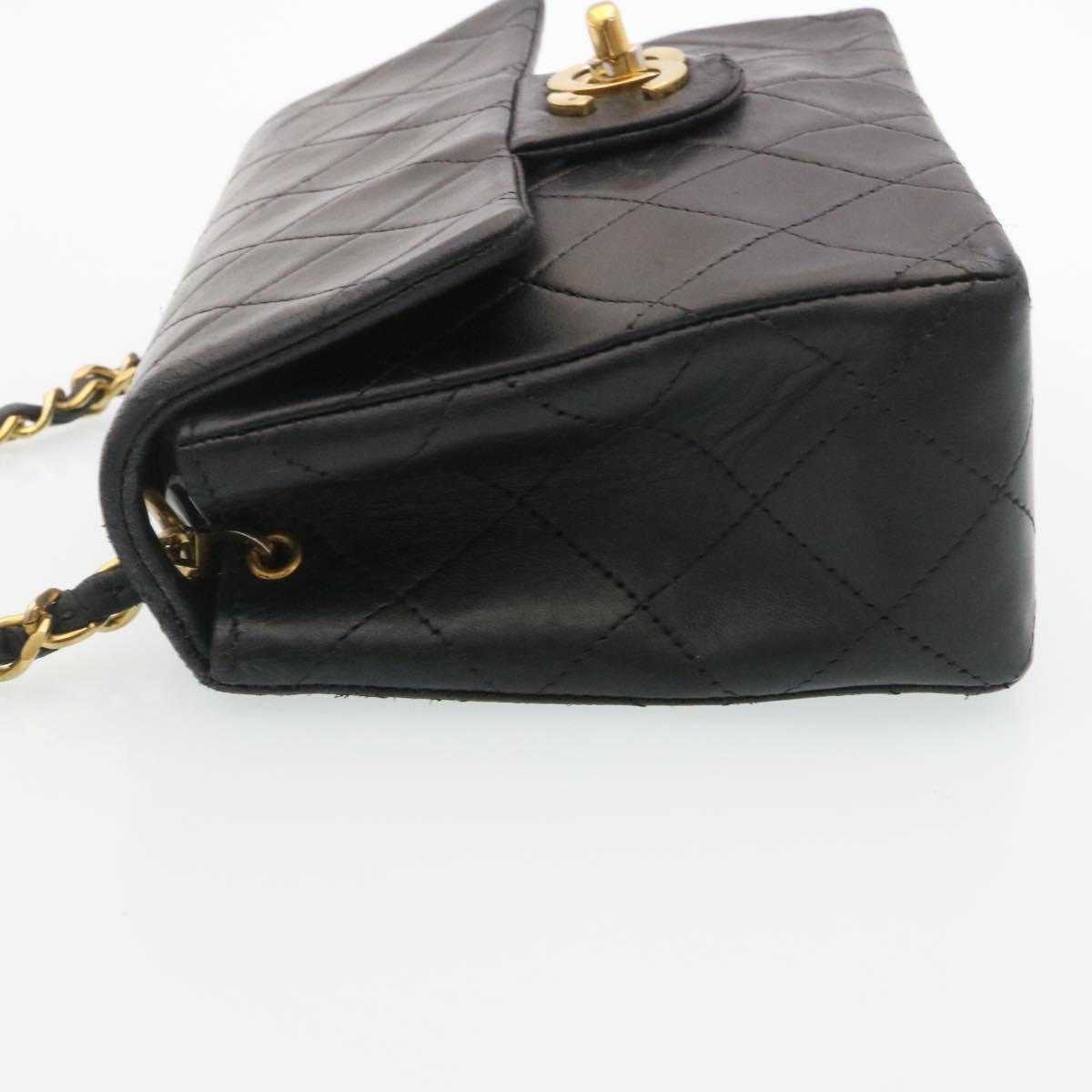 Chanel Black Leather Square Mini Flap Bag