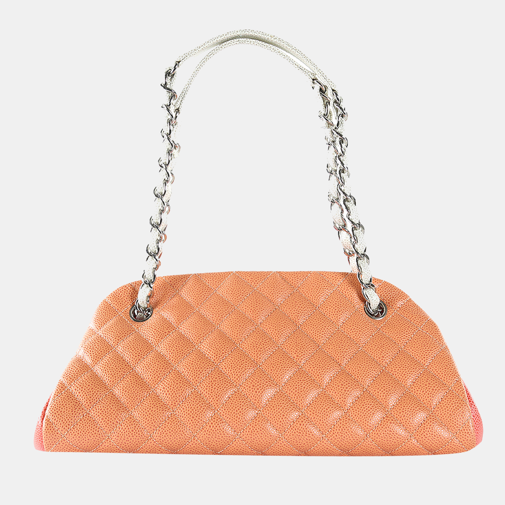 Chanel Orange Caviar Leather Just Mademoiselle Medium Bowling Bag