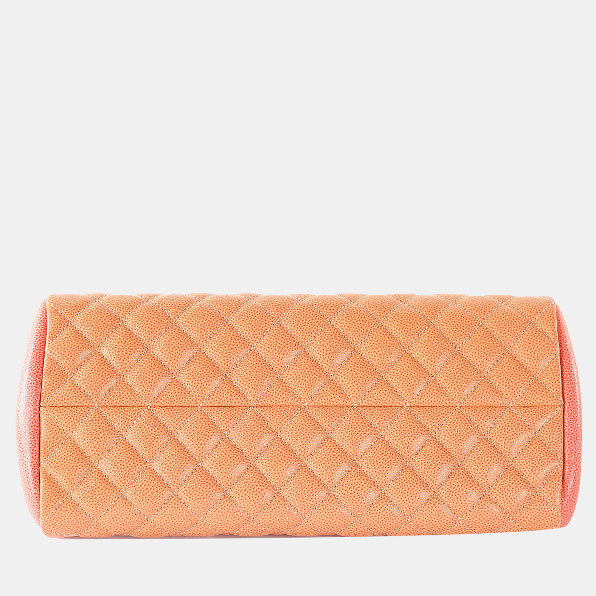 Chanel Orange Caviar Leather Just Mademoiselle Medium Bowling Bag