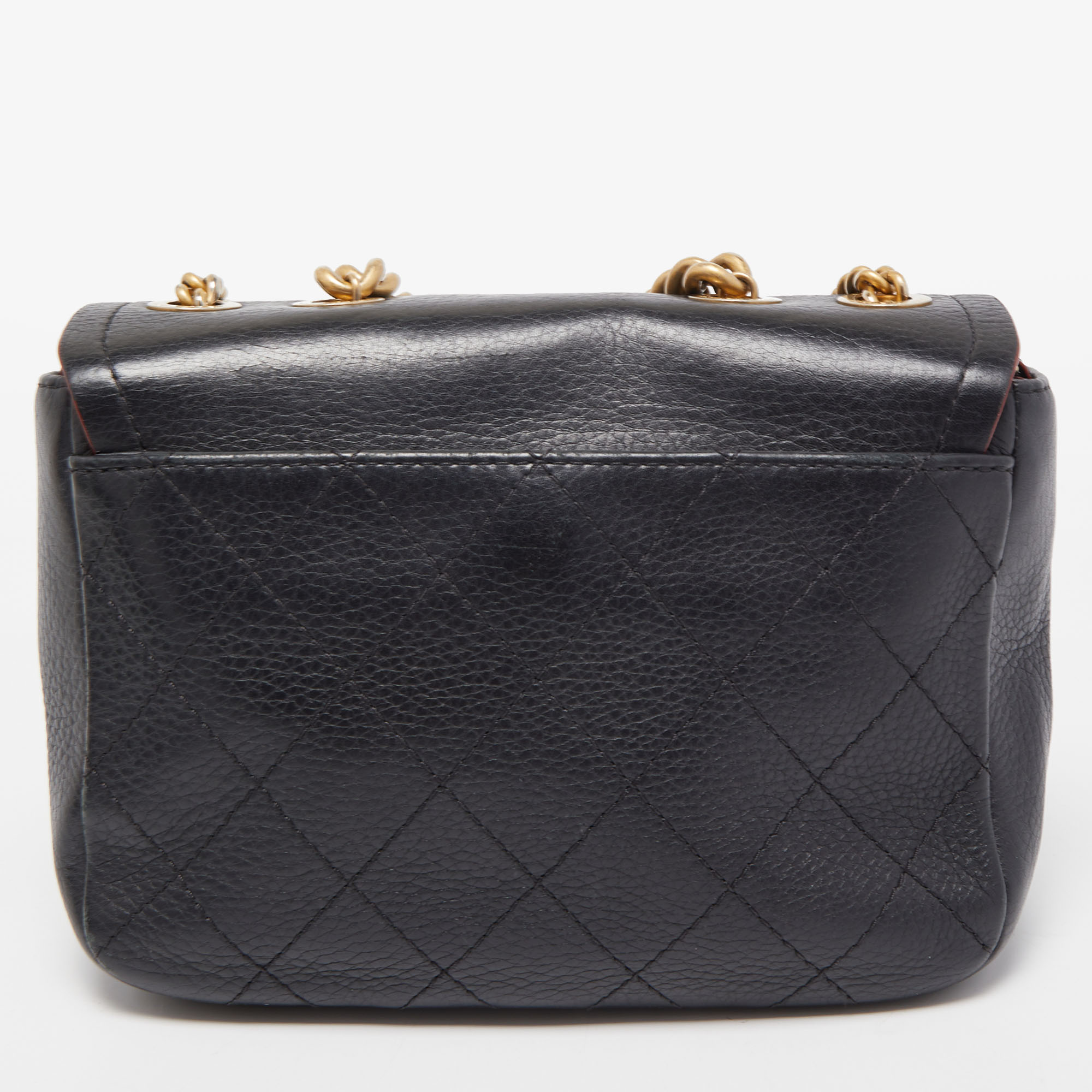 Chanel Black Quilted Leather Archi Chic Flap Bag