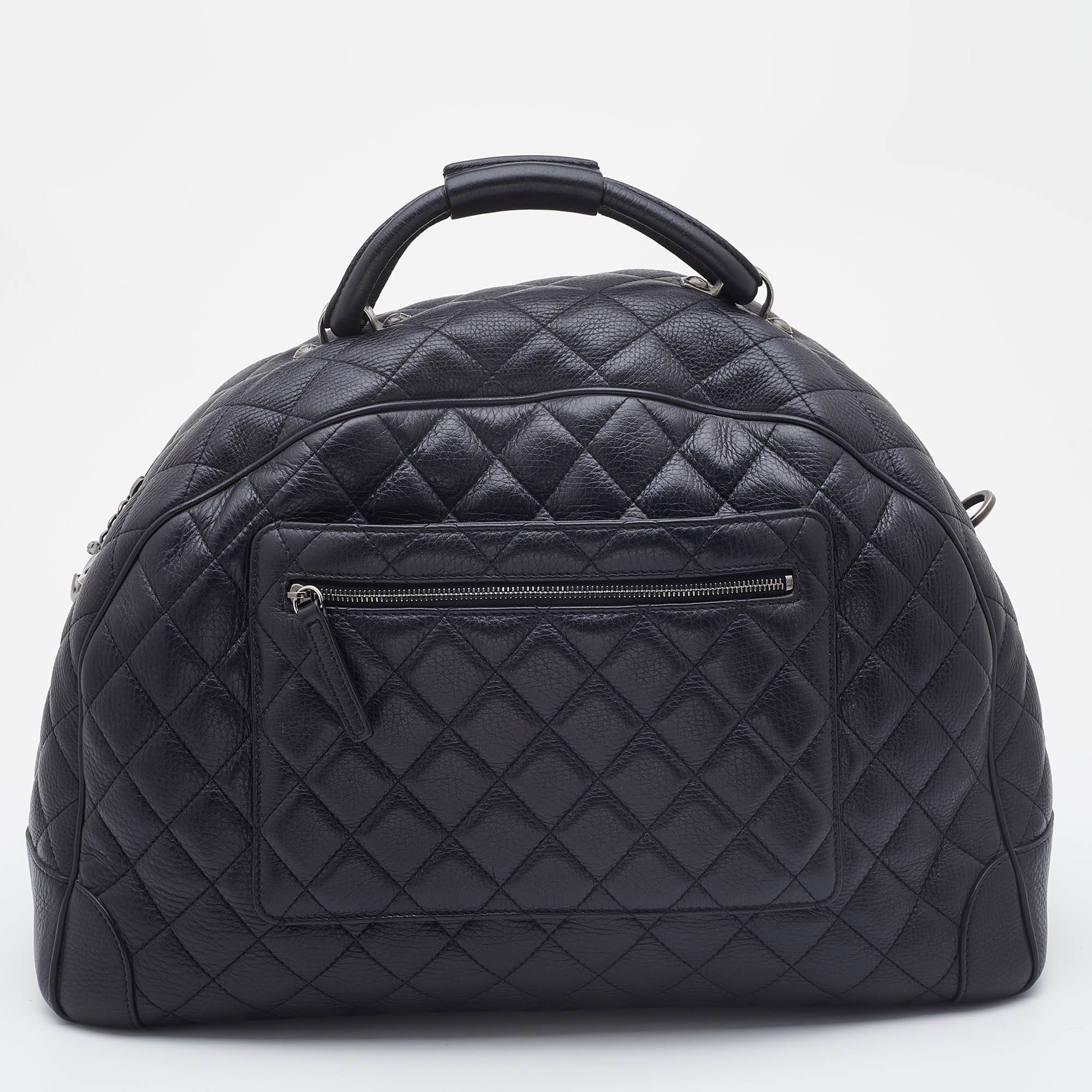 Chanel Black Quilted Leather Large Airlines Round Trip Bag