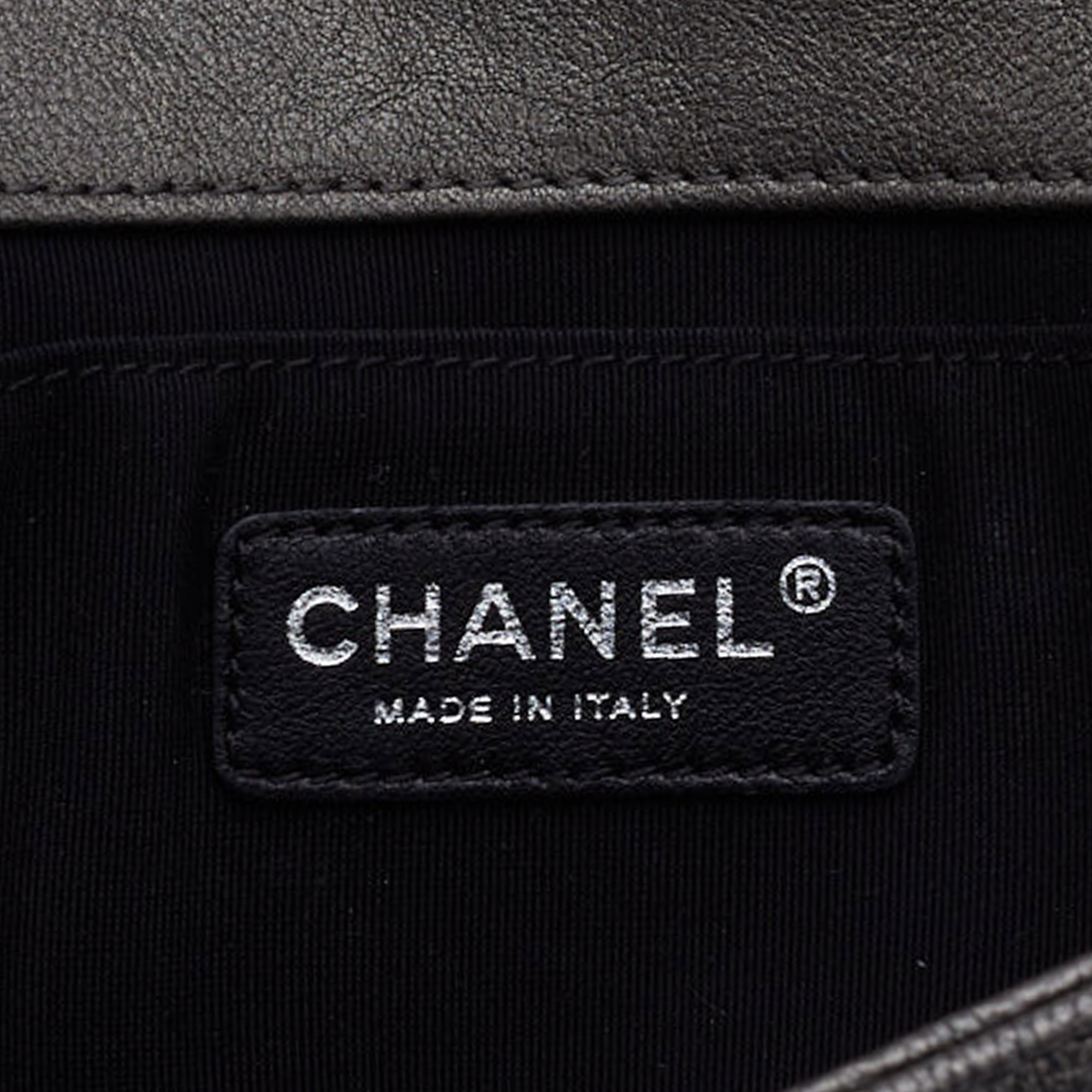 Chanel Metallic Grey Chainmail Leather Boy Clutch