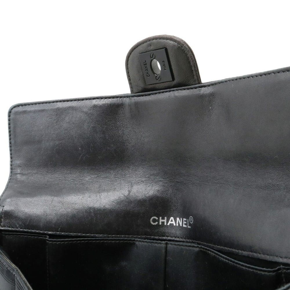 Chanel Black Nylon Classic Medium Travel Ligne Single Flap Bag