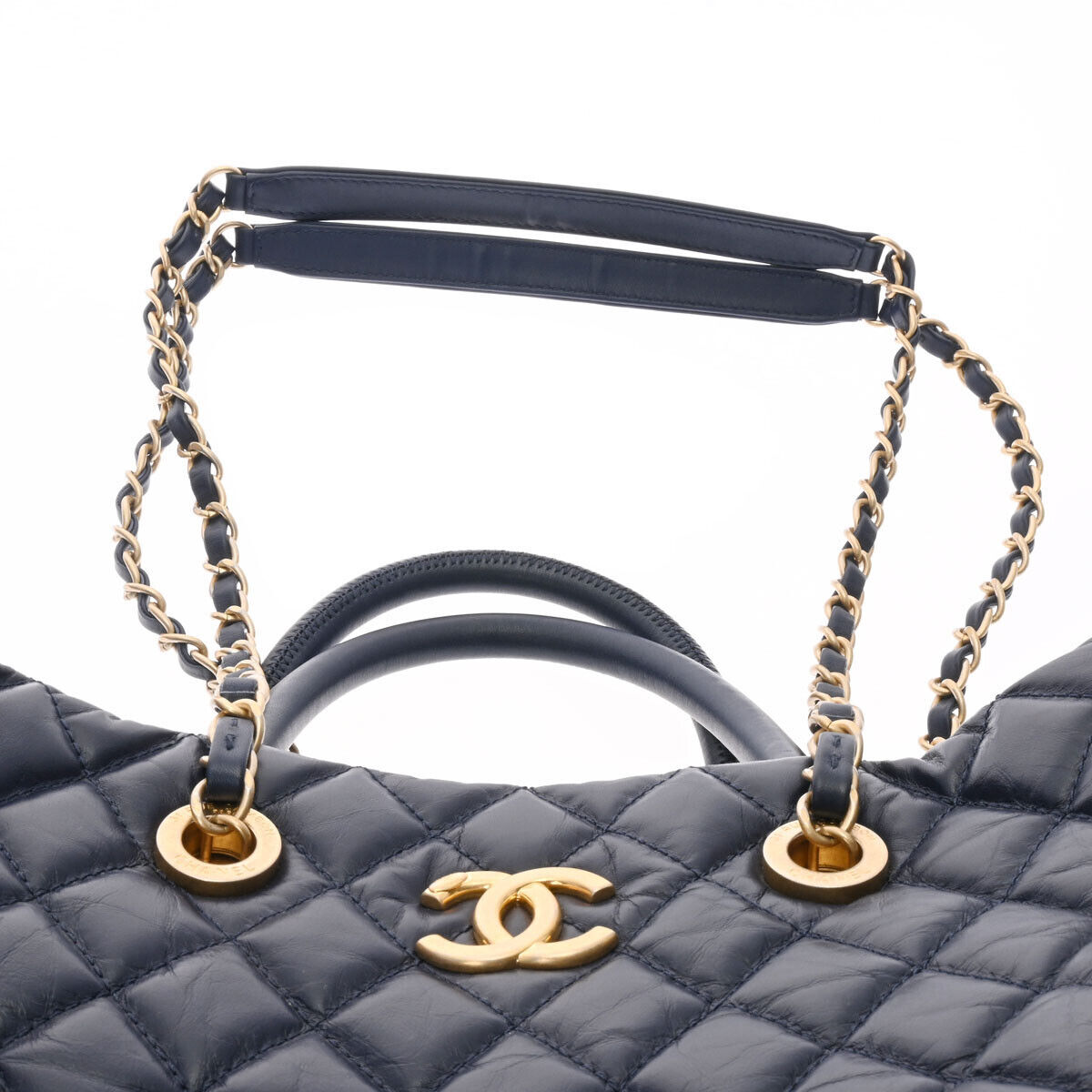Chanel Blue Leather CC Tote Bag