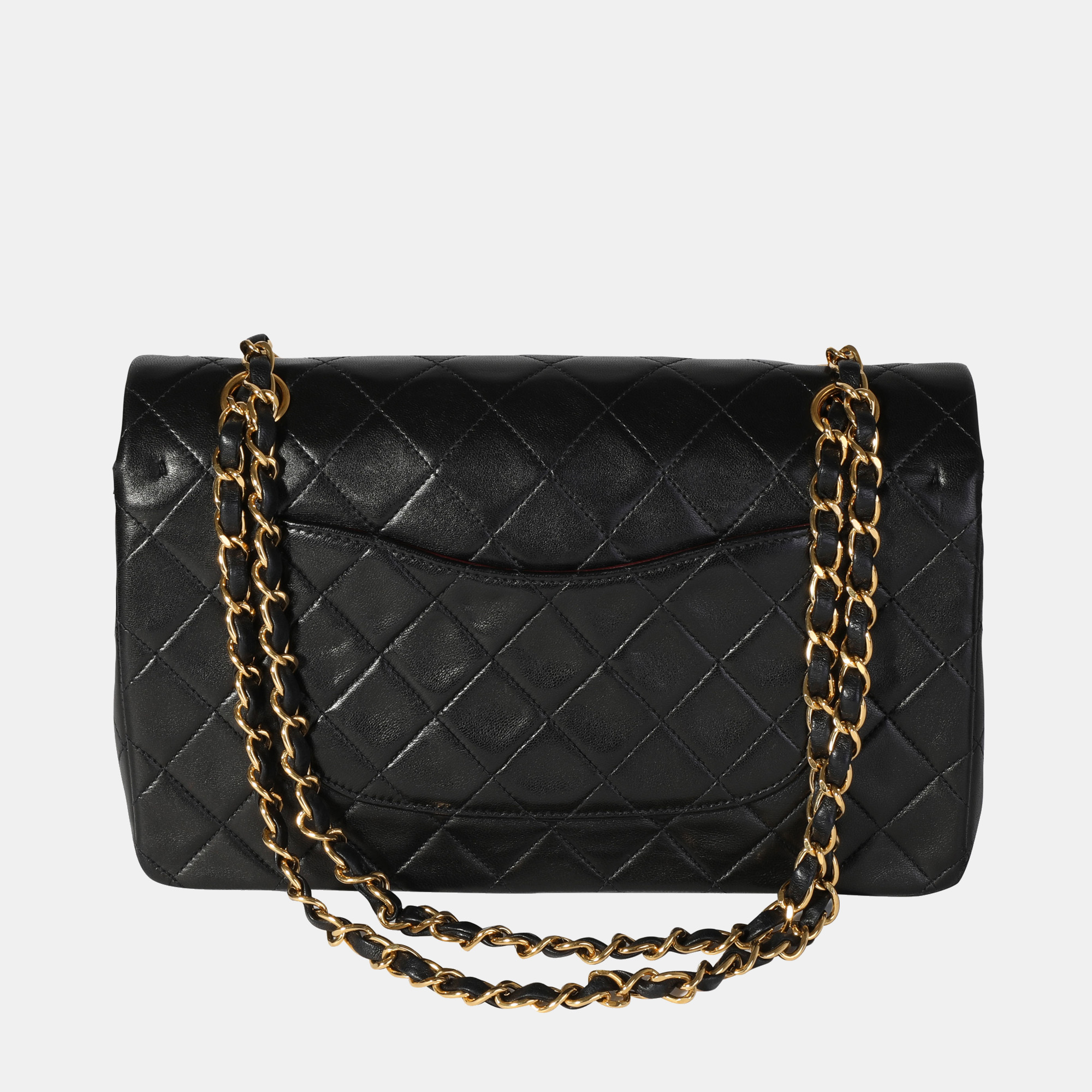 Chanel Vintage Black Quilted Lambskin Classic Medium Double Flap
