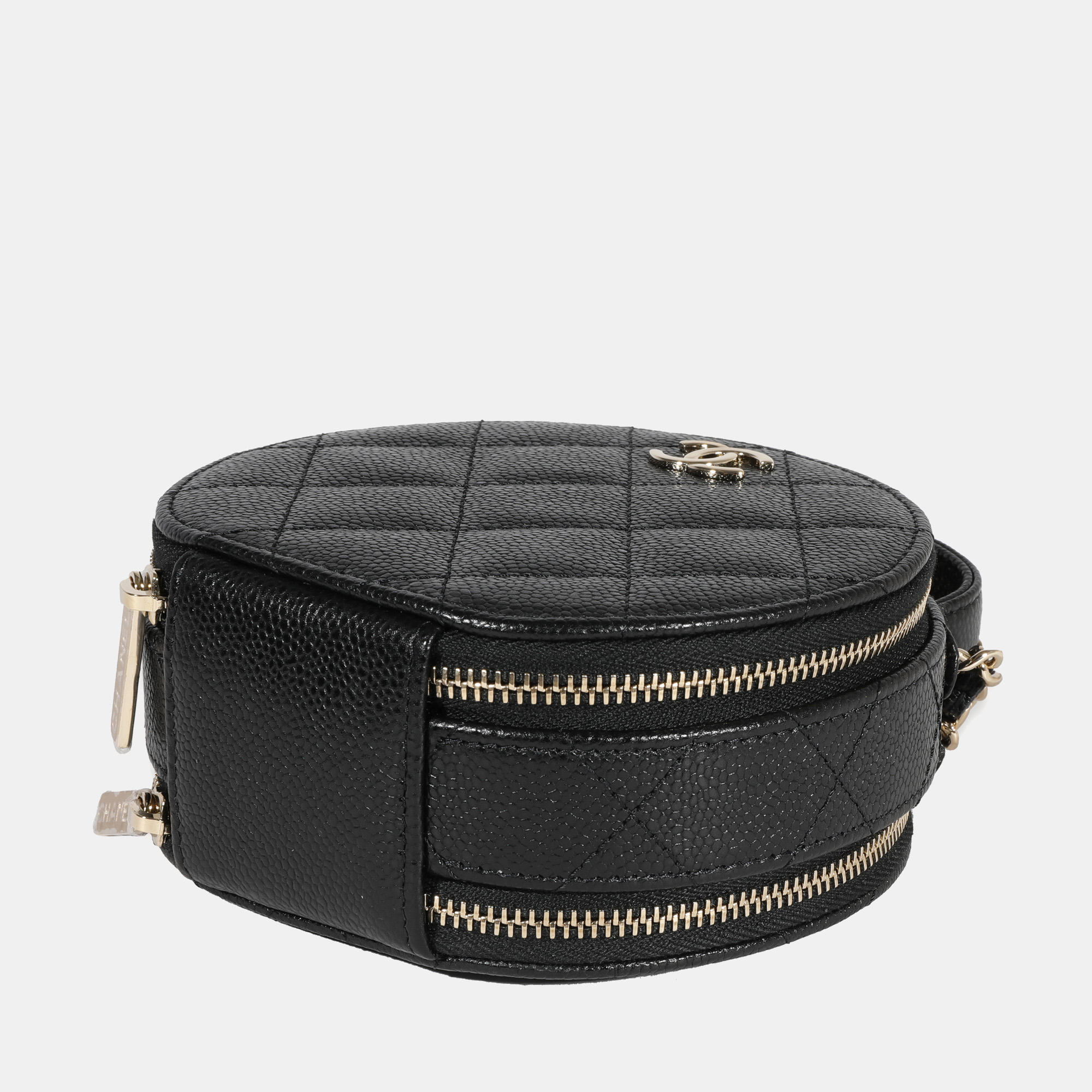 Chanel Black Quilted Caviar Handle With Care Vanity Bag