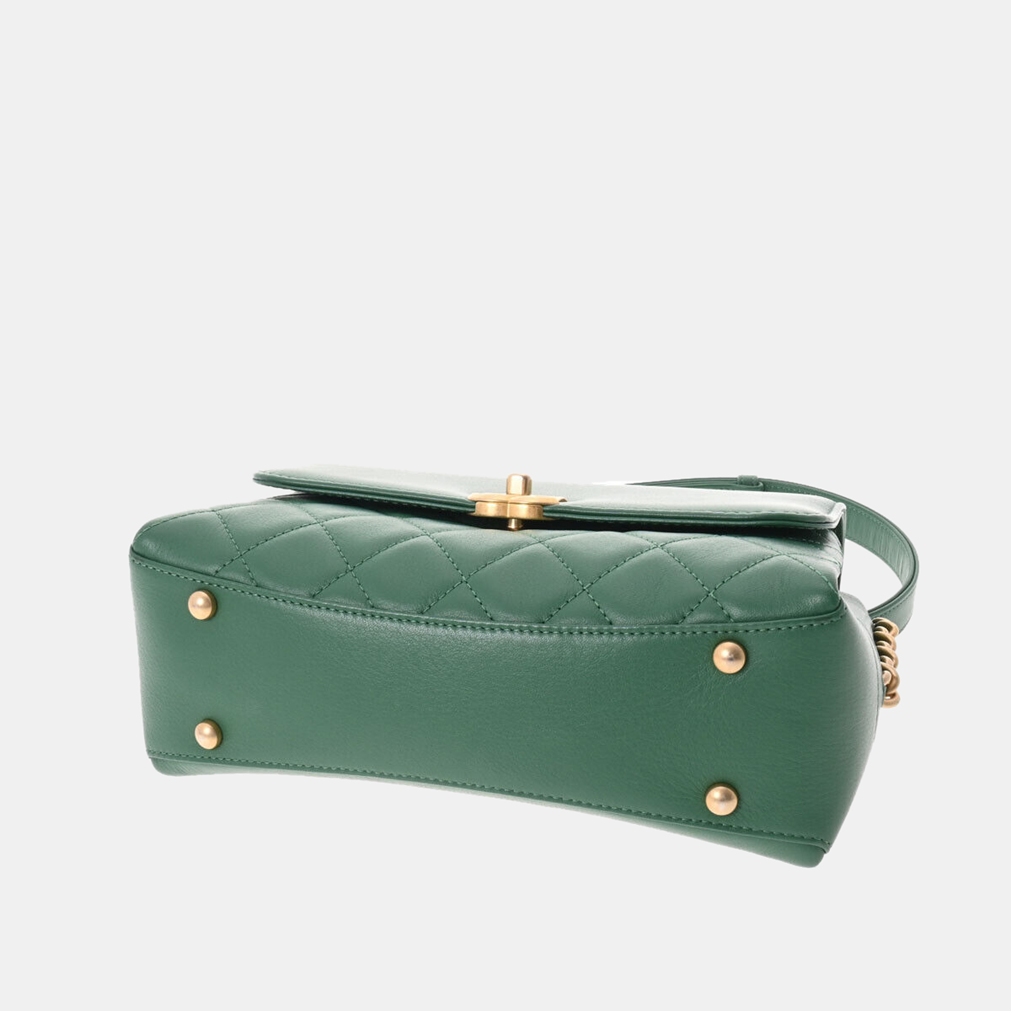 Chanel Green Lambskin Leather CC Shoulder Bag