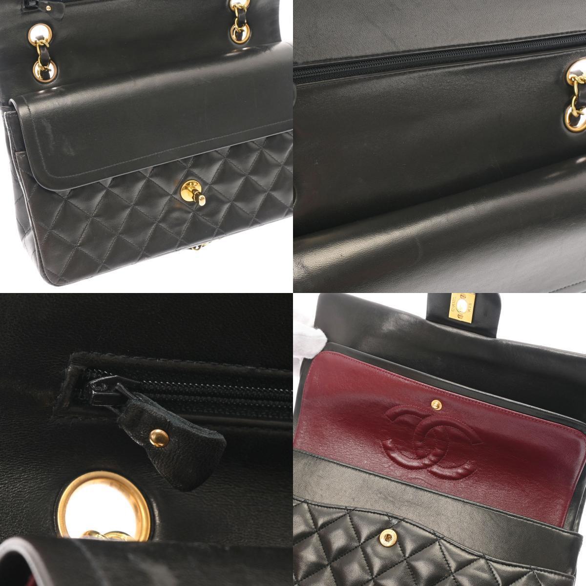 Chanel Black Lambskin Leather Medium Classic Double Flap Bag