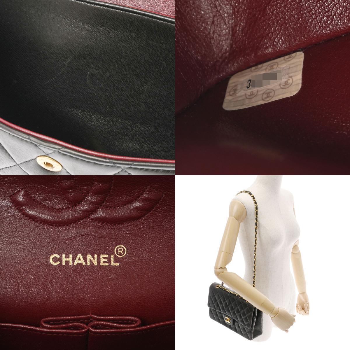 Chanel Black Lambskin Leather Medium Classic Double Flap Bag