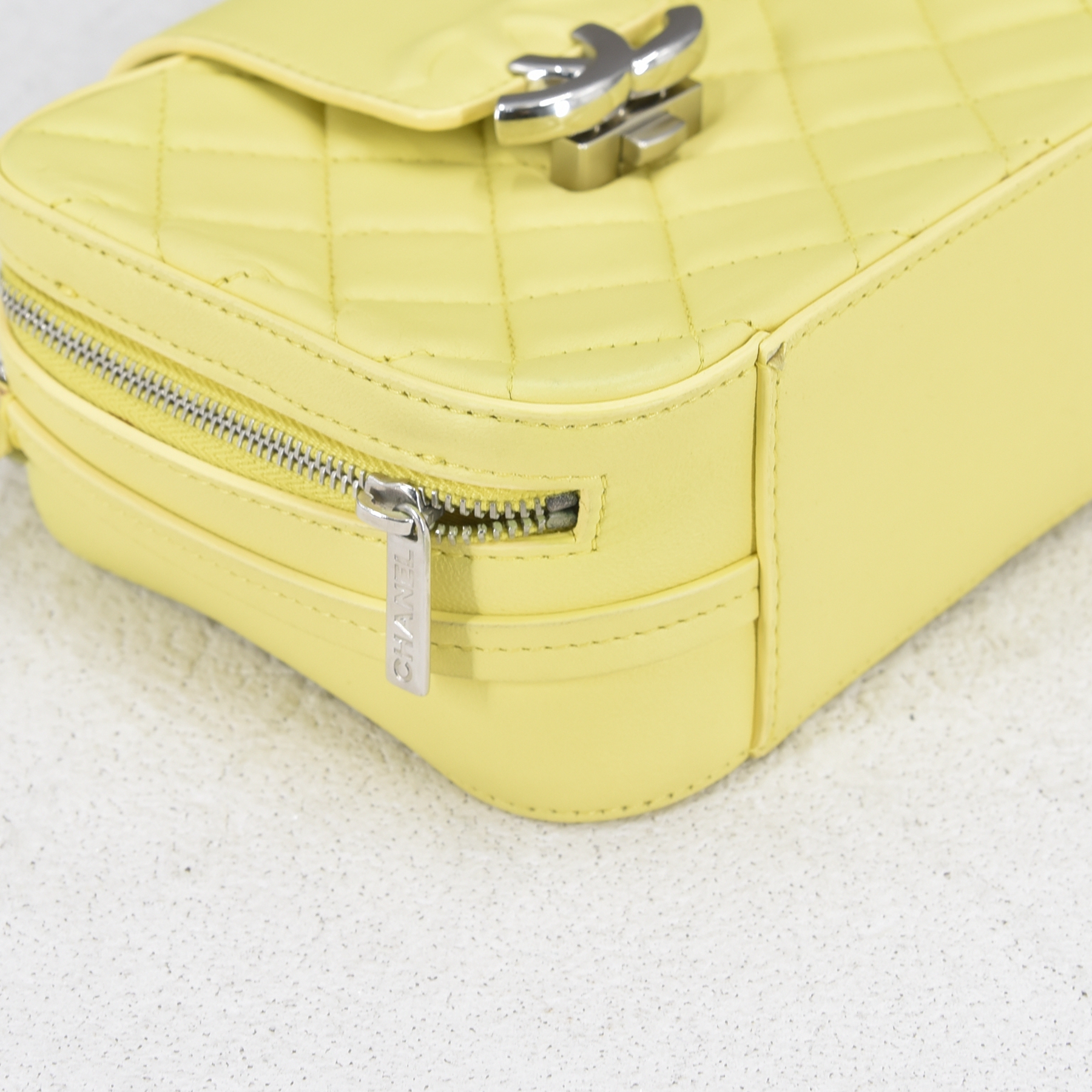 Chanel Yellow Leather CC Box Camera Bag