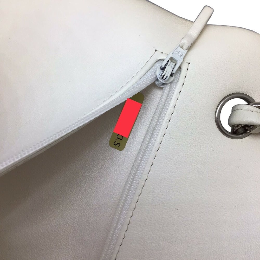 Chanel White Leather Medium Classic Double Flap Shoulder Bag