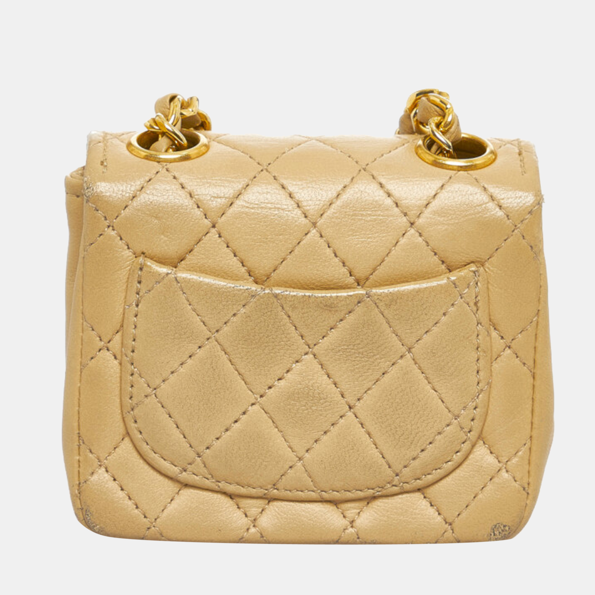 Chanel Beige Leather Micro Classic Flap Belt Bag