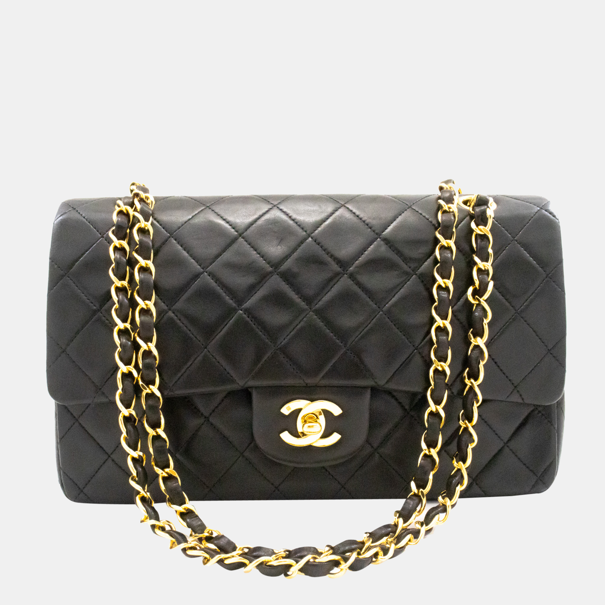Chanel Black Leather Classic Double Flap Bag