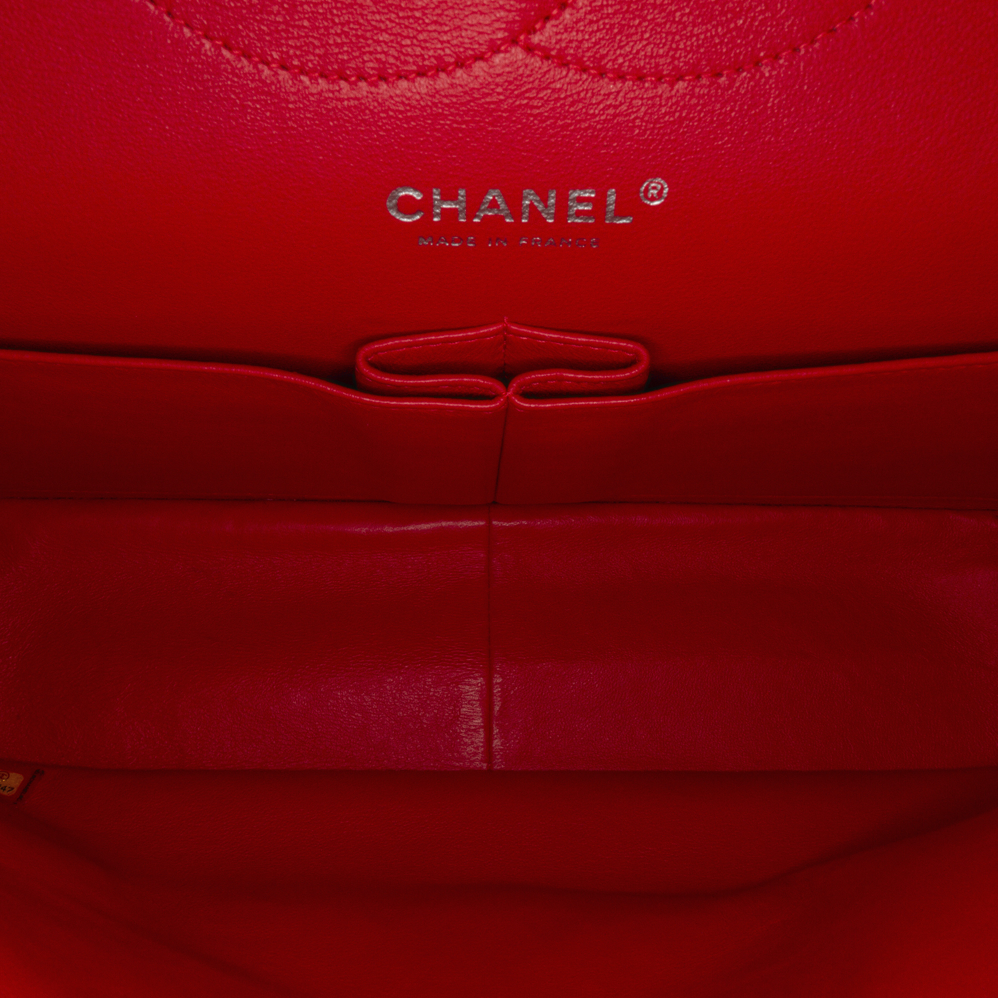 Chanel Red Jumbo Classic Patent Double Flap