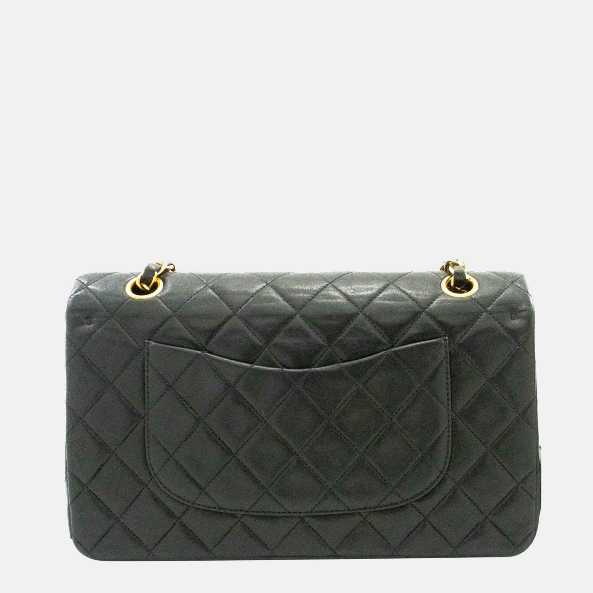 Chanel Black Leather Jumbo Classic Double Flap Shoulder Bag