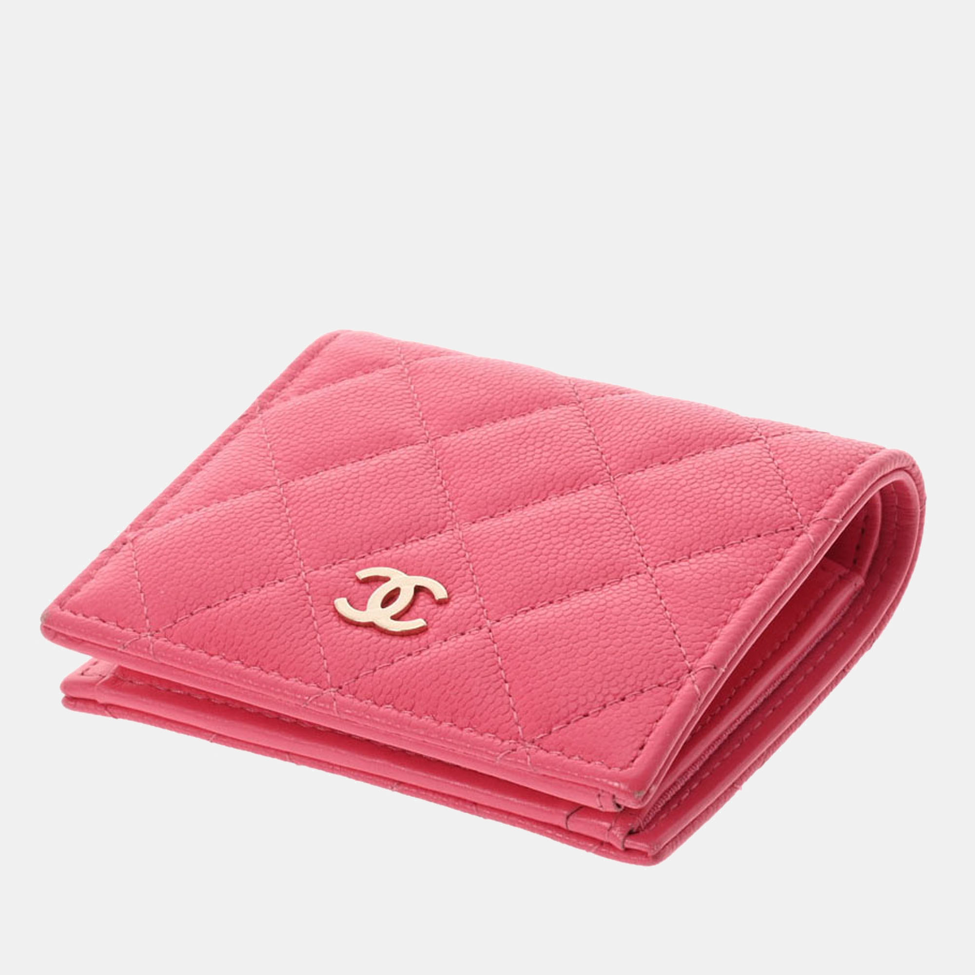 Chanel Pink Caviar Leather CC Wallet
