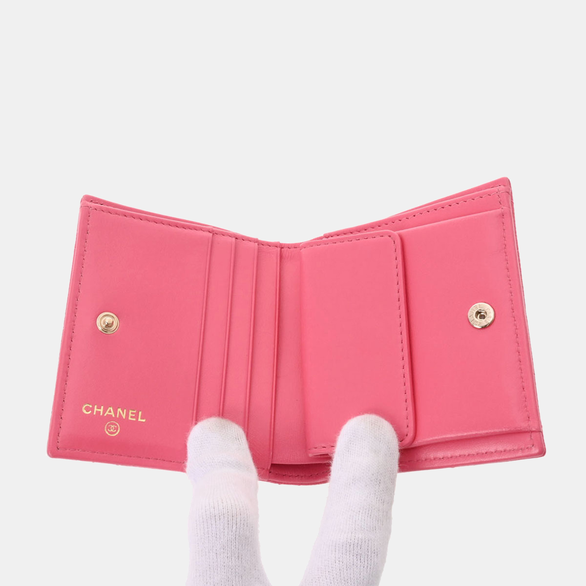 Chanel Pink Caviar Leather CC Wallet