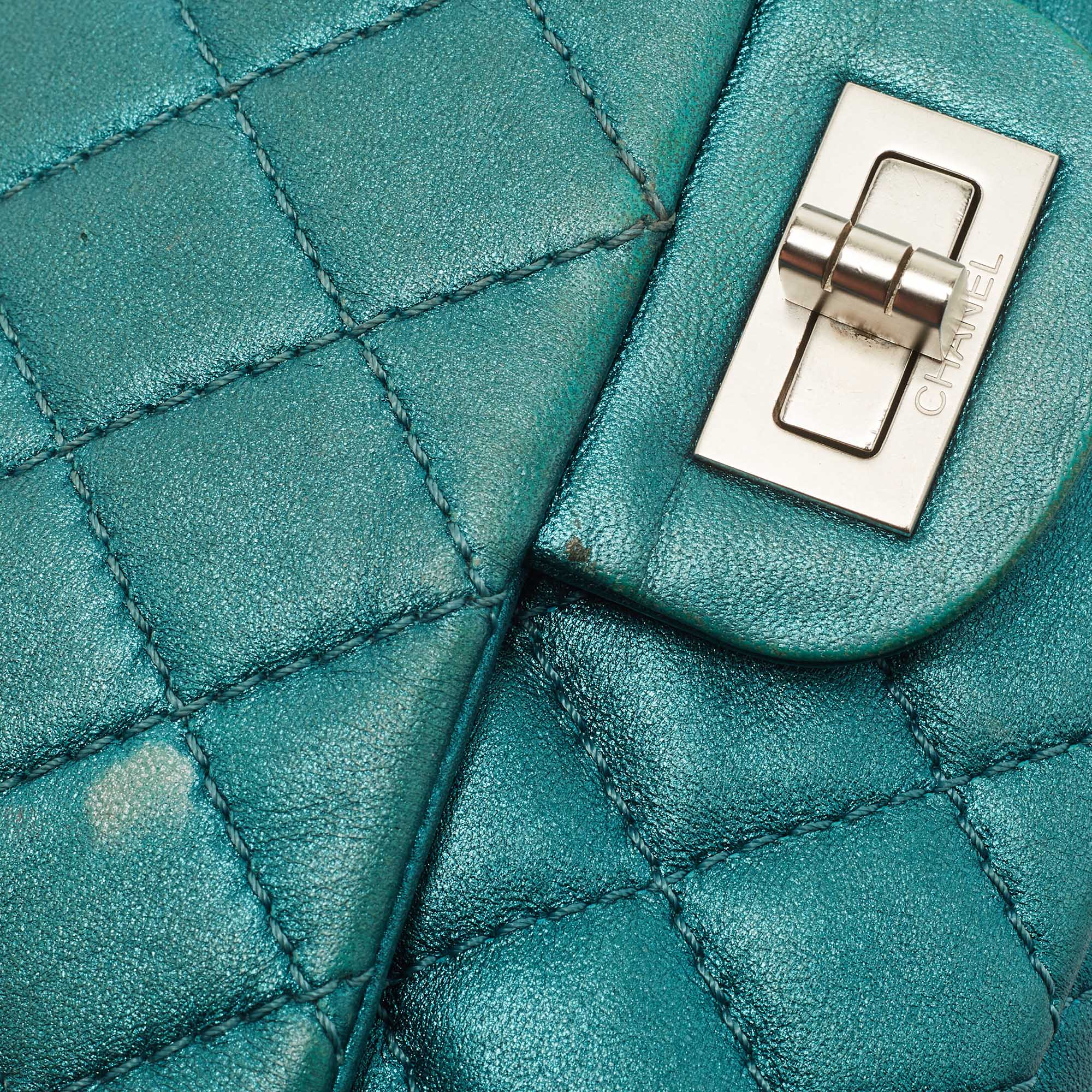 Chanel Teal Quilted Leather Reissue 2.55 Classic 225 Flap Bag
