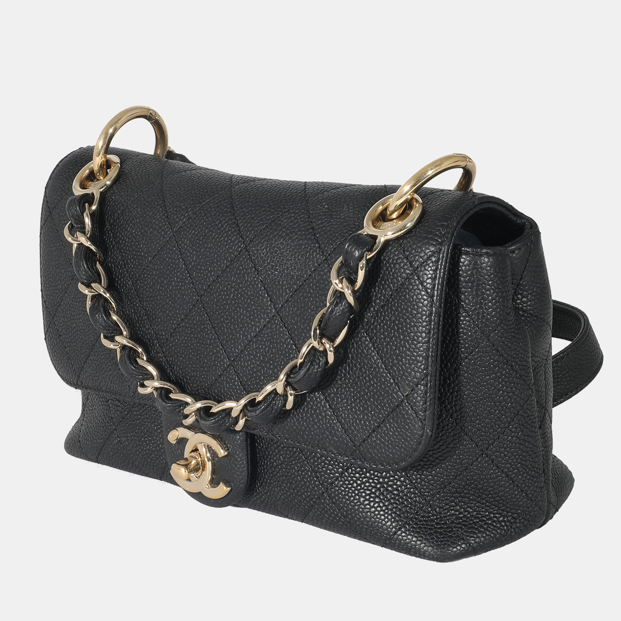

Chanel Black Quilted Caviar Small City Walk Flap Bag