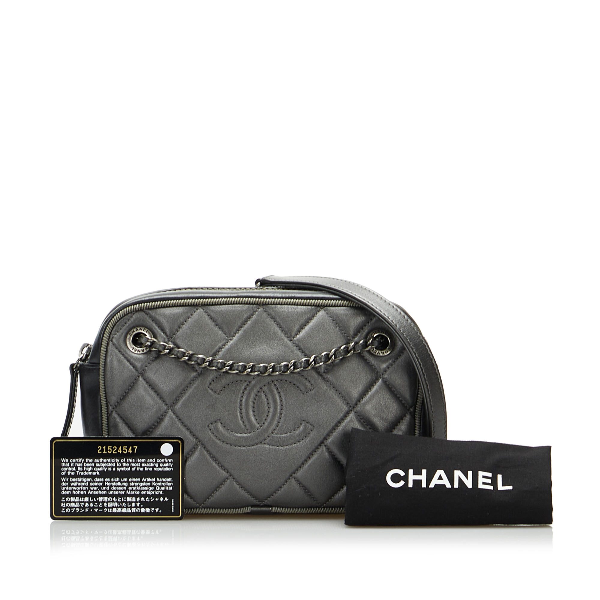 Chanel Grey Small Quilted Ballerine Camera Bag