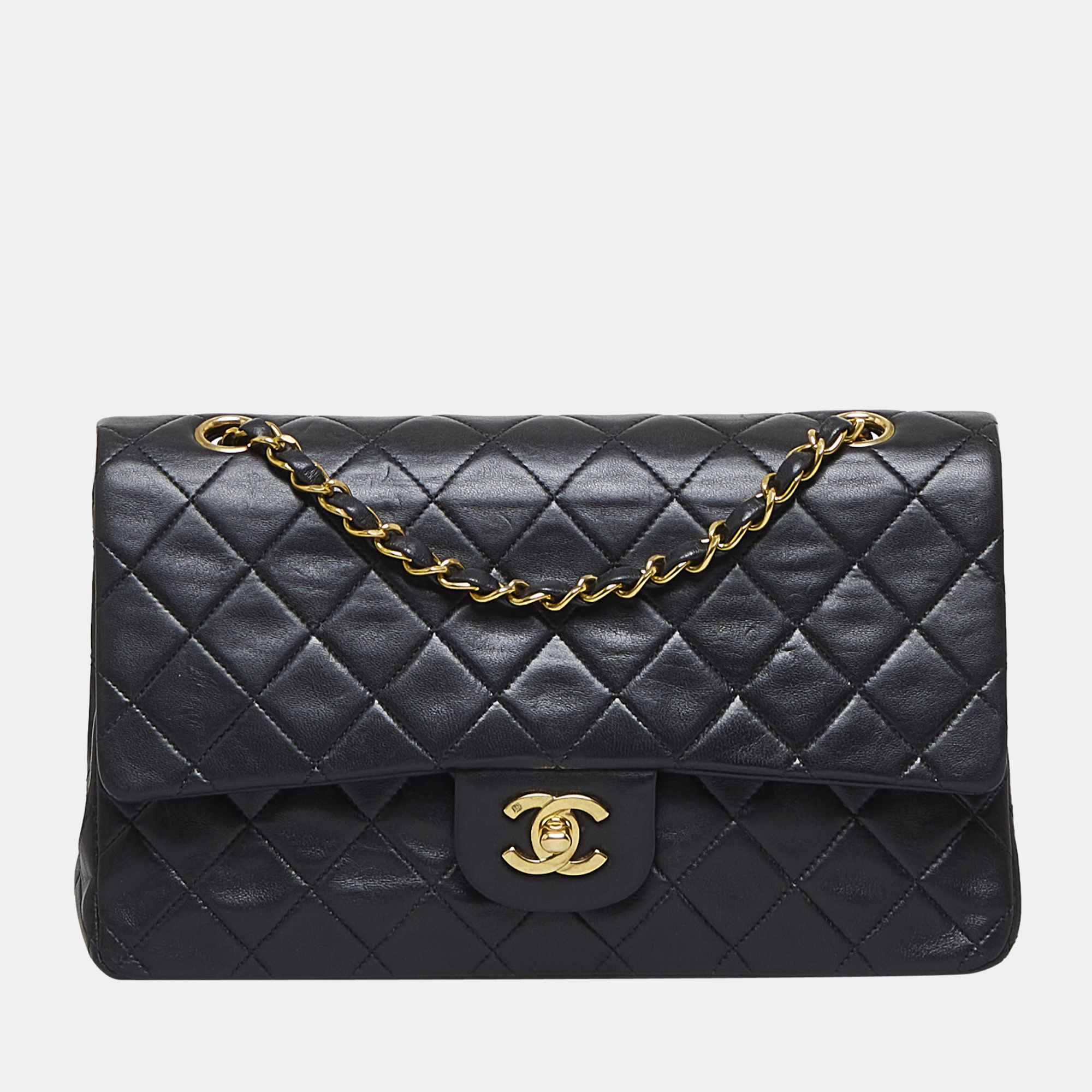 Chanel Black Medium Classic Lambskin Double Flap Bag