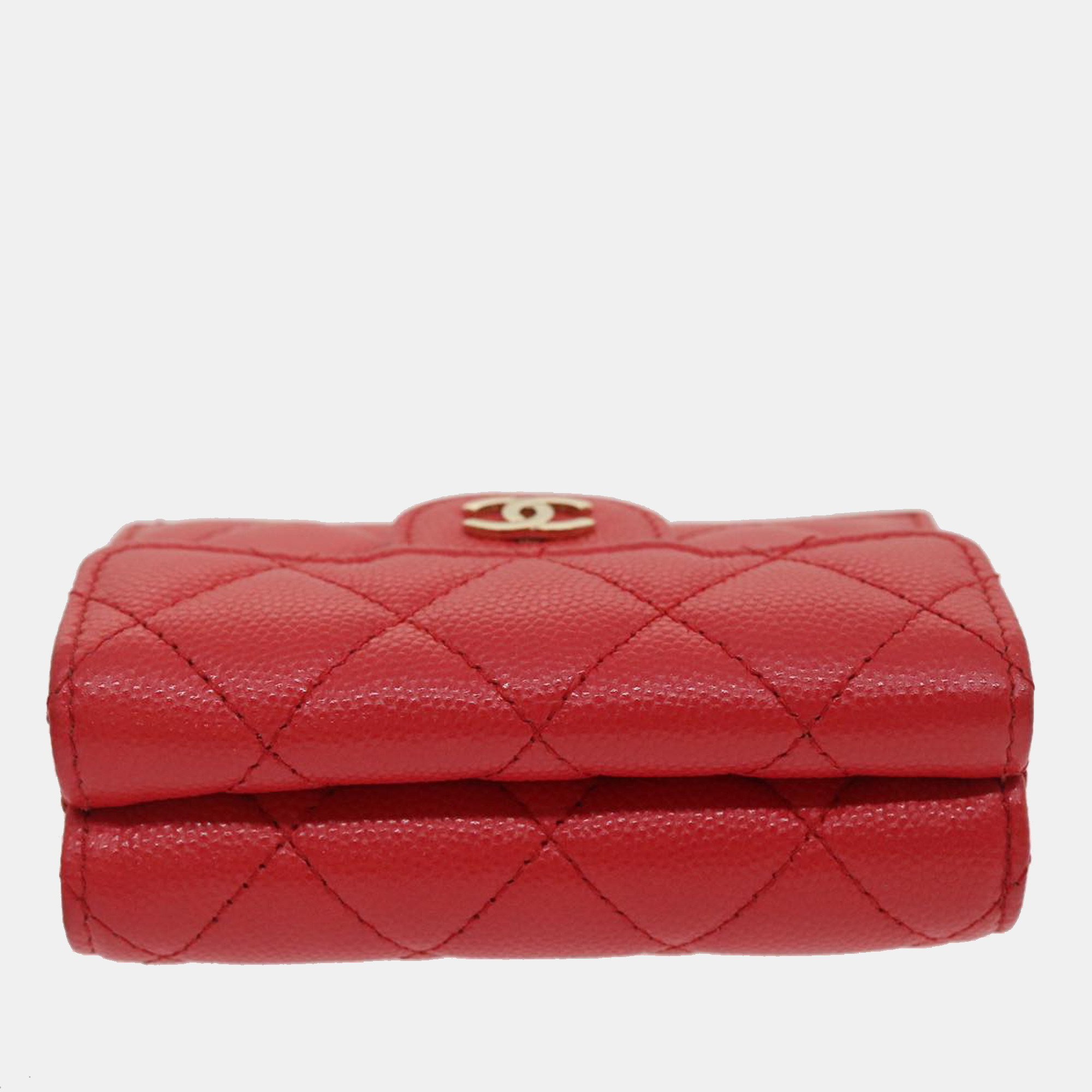 Chanel Red Leather CC Wallet
