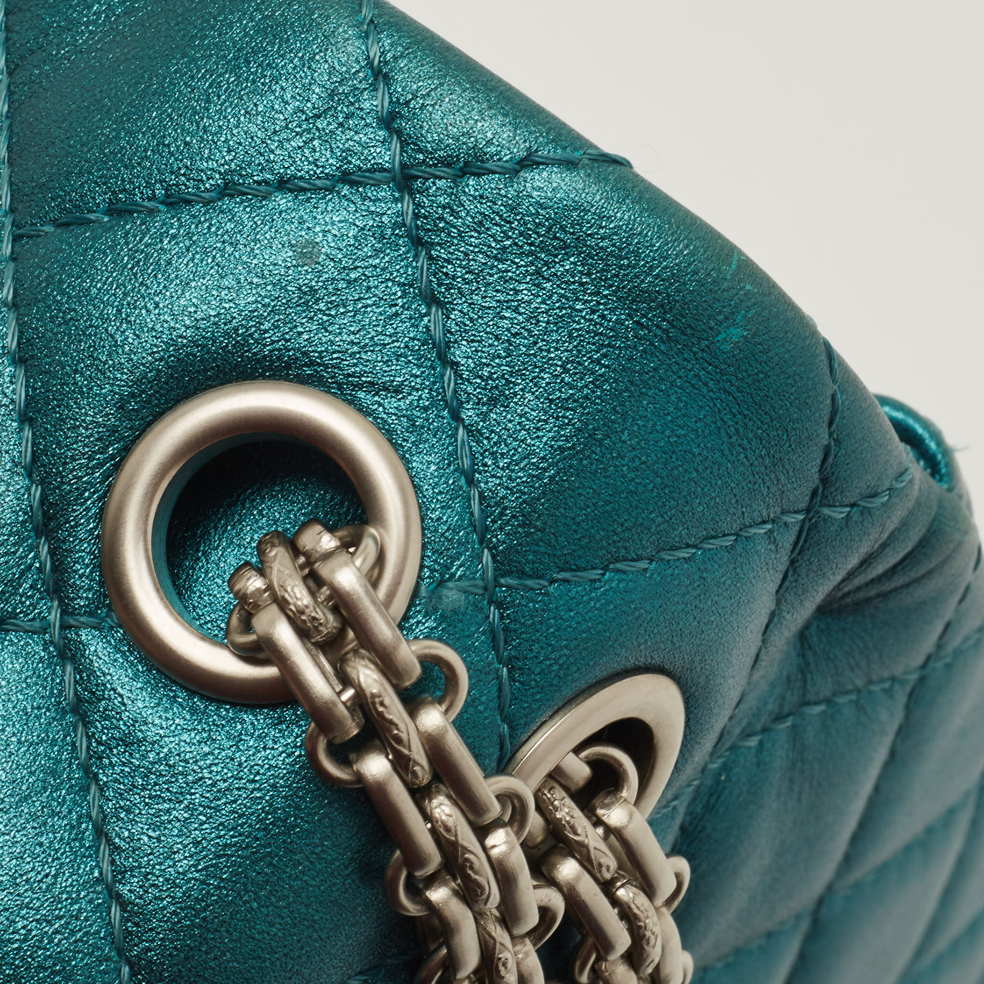 Chanel Metallic Teal Green Quilted Leather Reissue 2.55 Classic 226 Flap Bag
