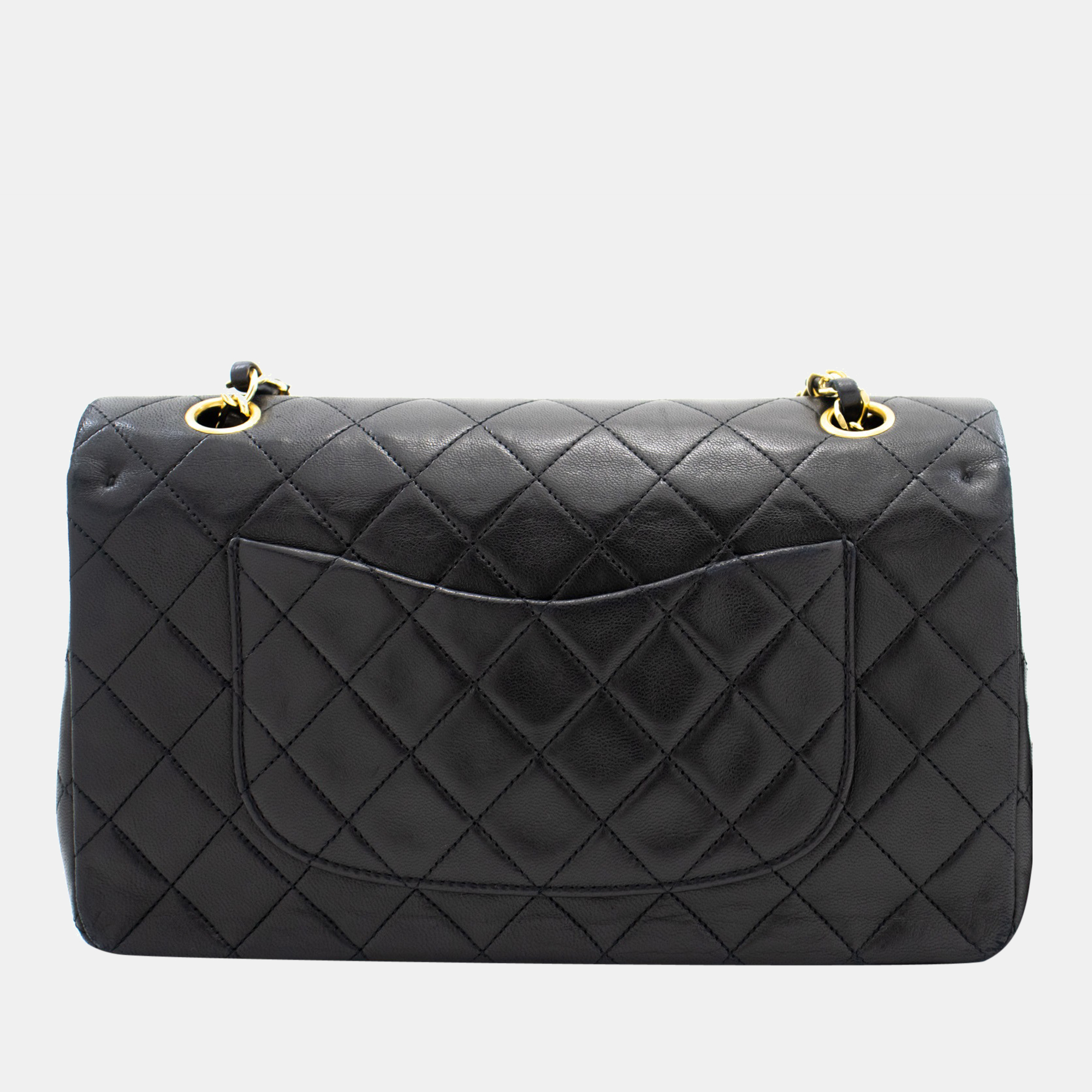 Chanel Black Leather Classic Double Flap Bag