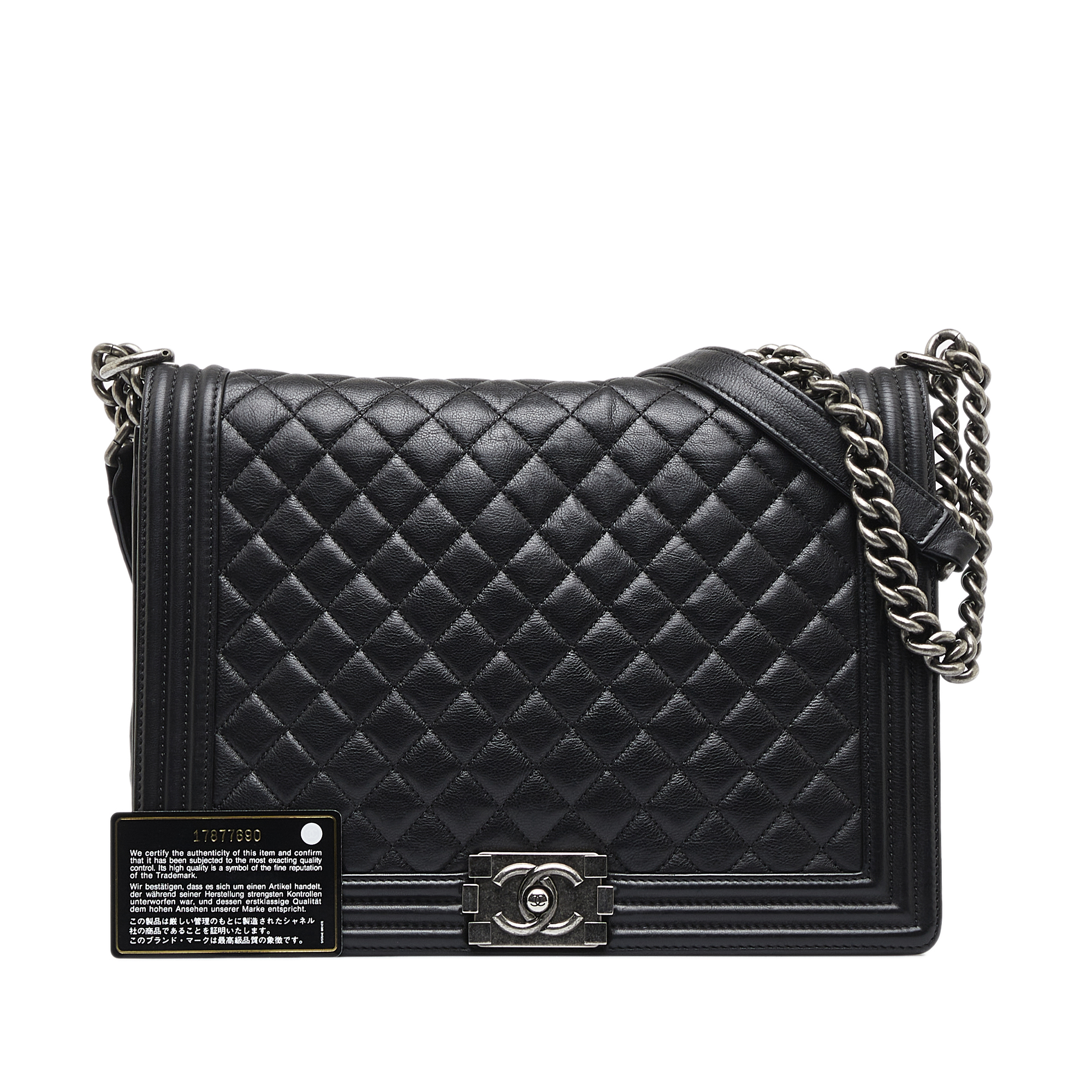 Chanel Black Large Lambskin Boy Bag