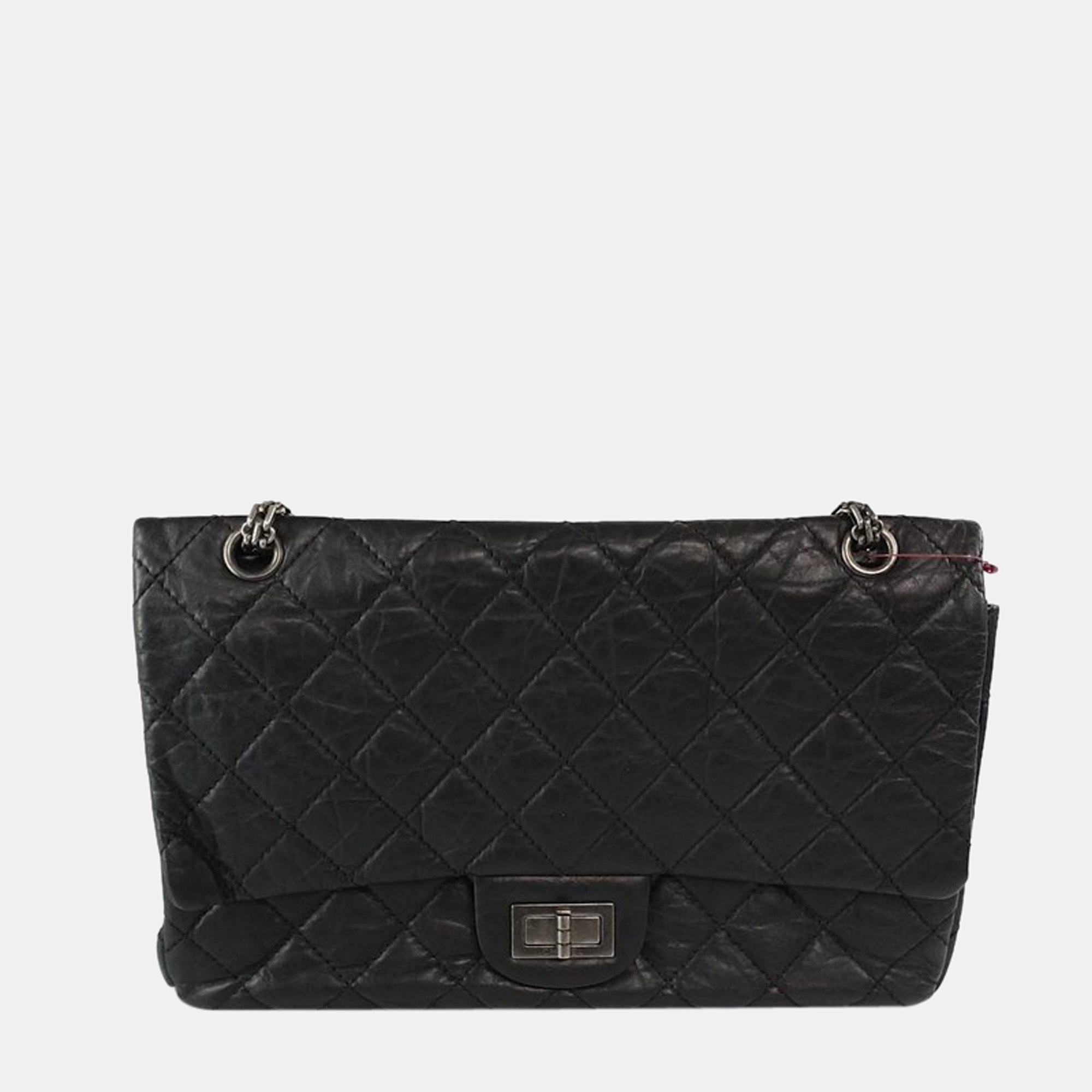 Chanel black leather 2.55 reissue bag