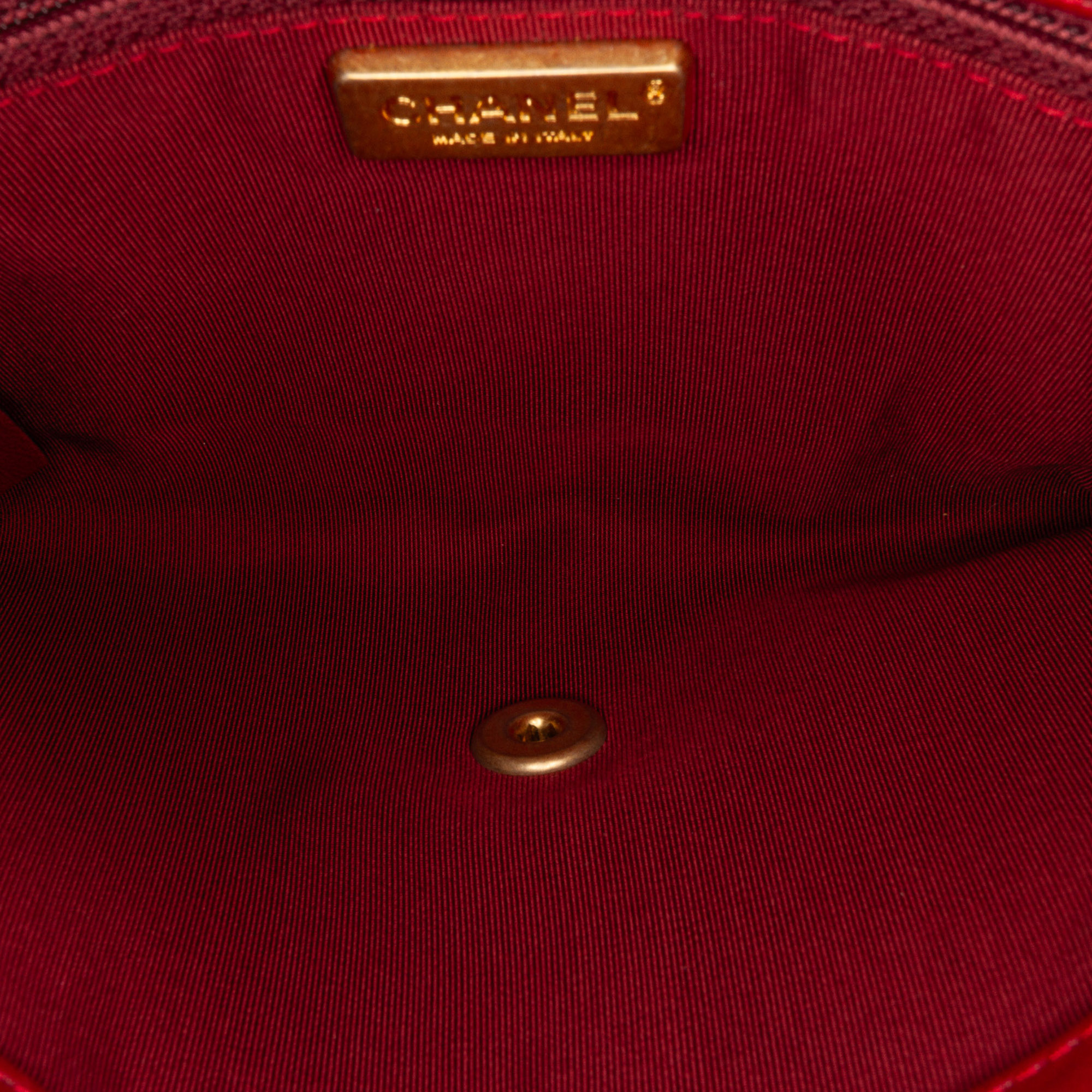 Chanel Red Rock Corner Chevron Flap Bag