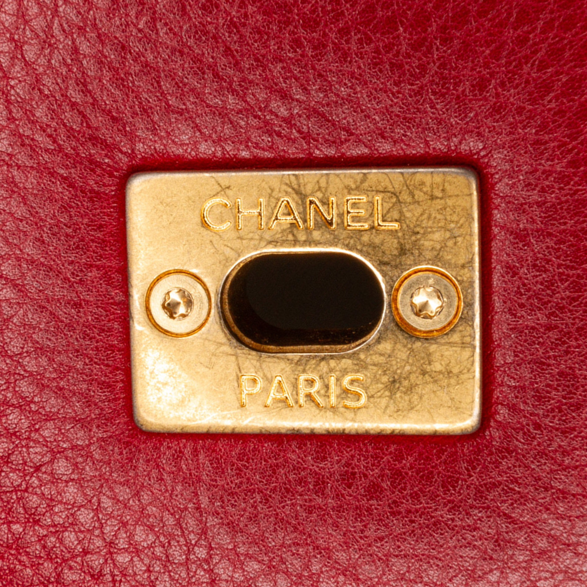 Chanel Red Rock Corner Chevron Flap Bag