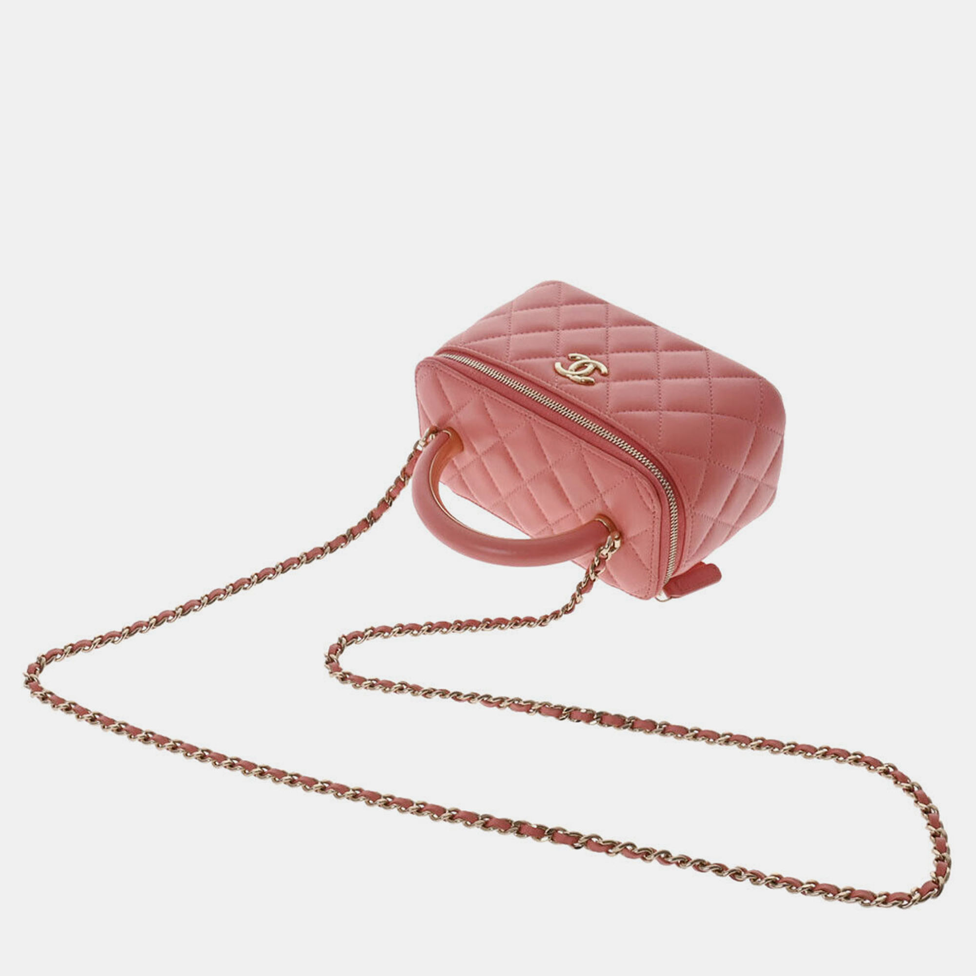 Chanel Pink Leather Vanity Case