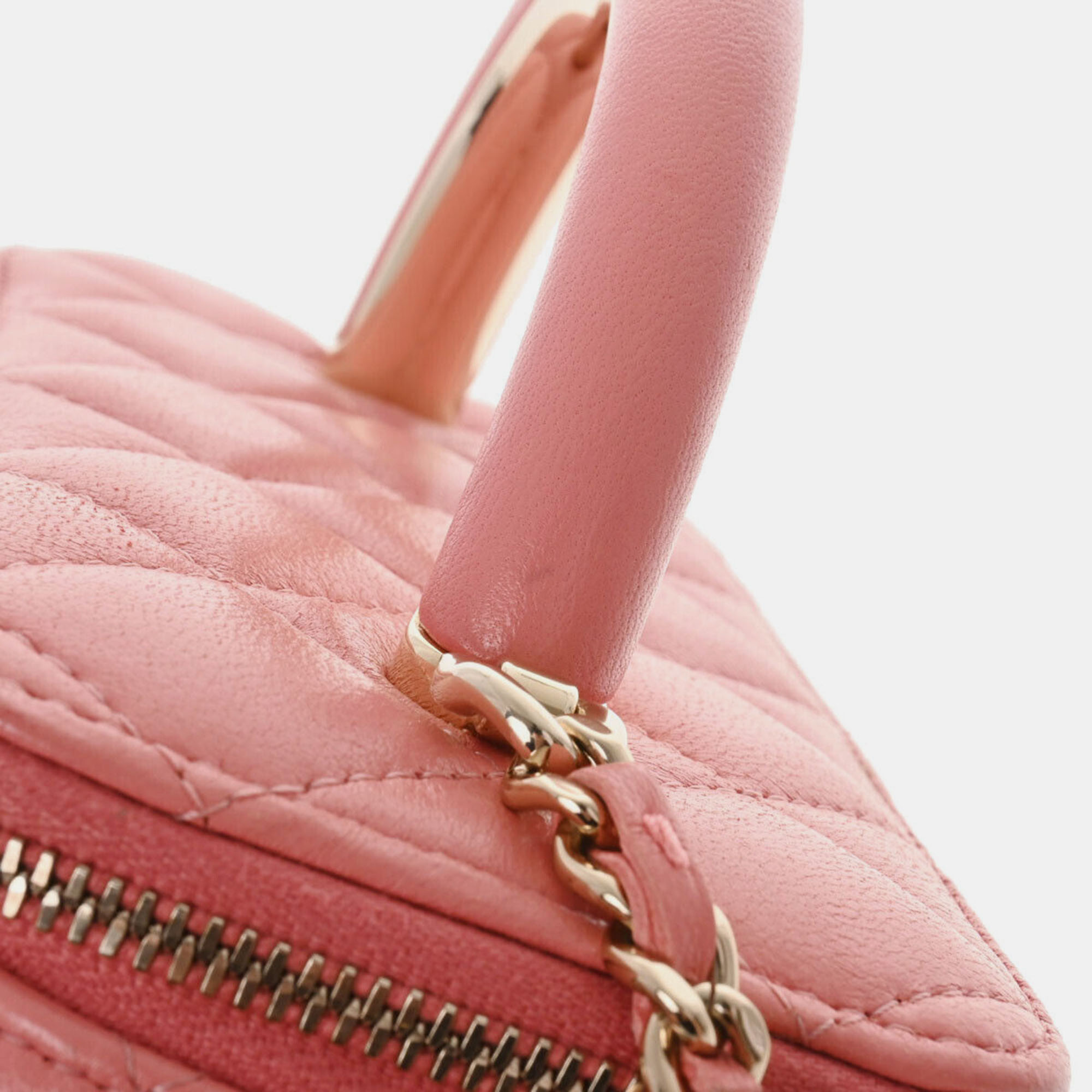 Chanel Pink Leather Vanity Case
