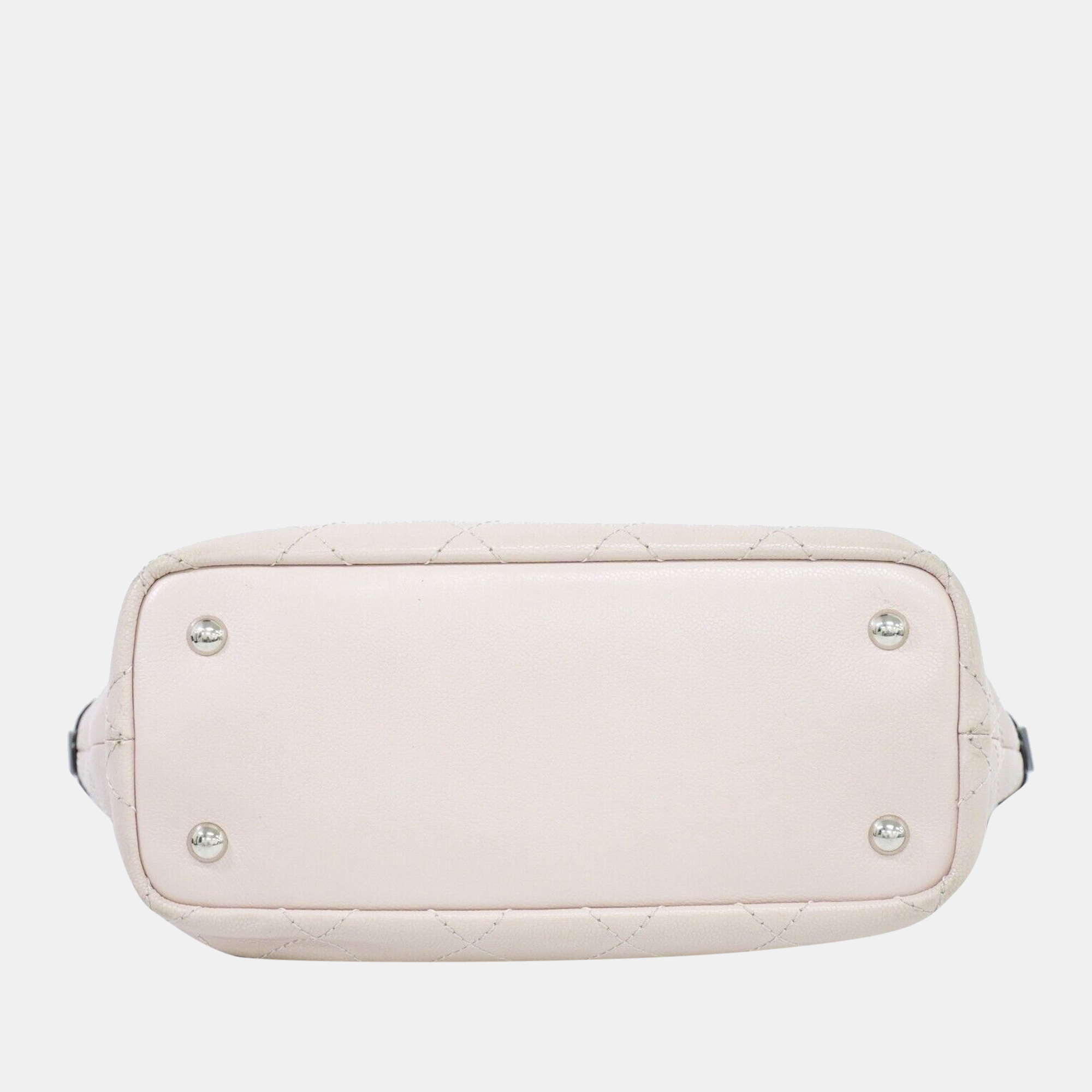 Chanel White Leather Cabas Bag