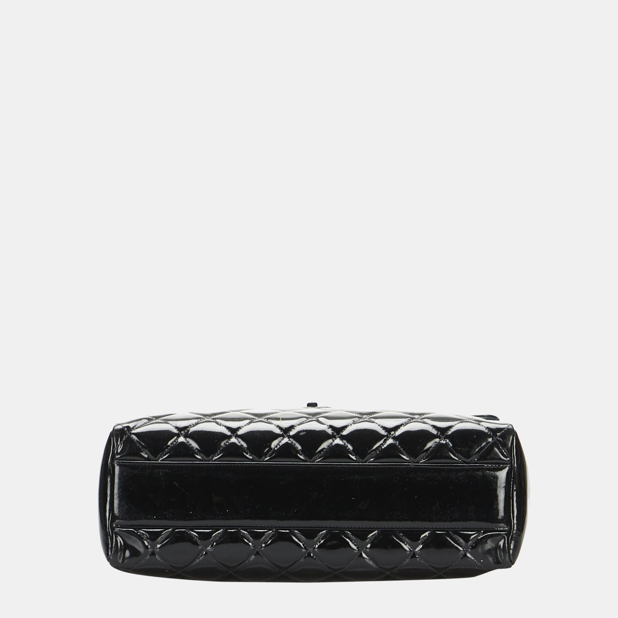 Chanel Black Matelasse Patent Leather Single Flap Bag