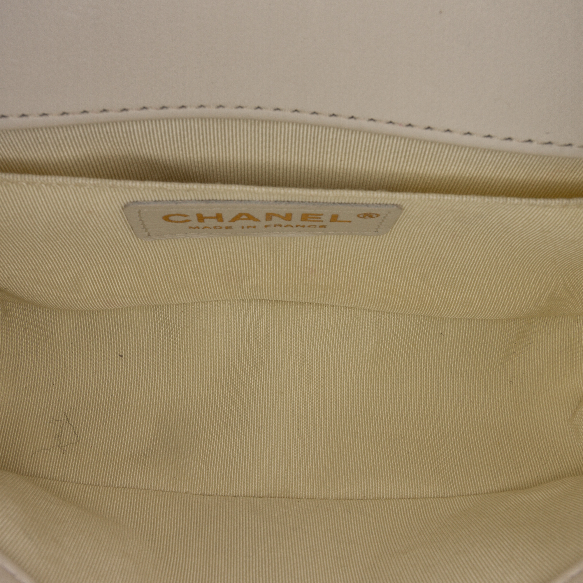 Chanel White Small Boy Embroidered Lurex Chevron Bag