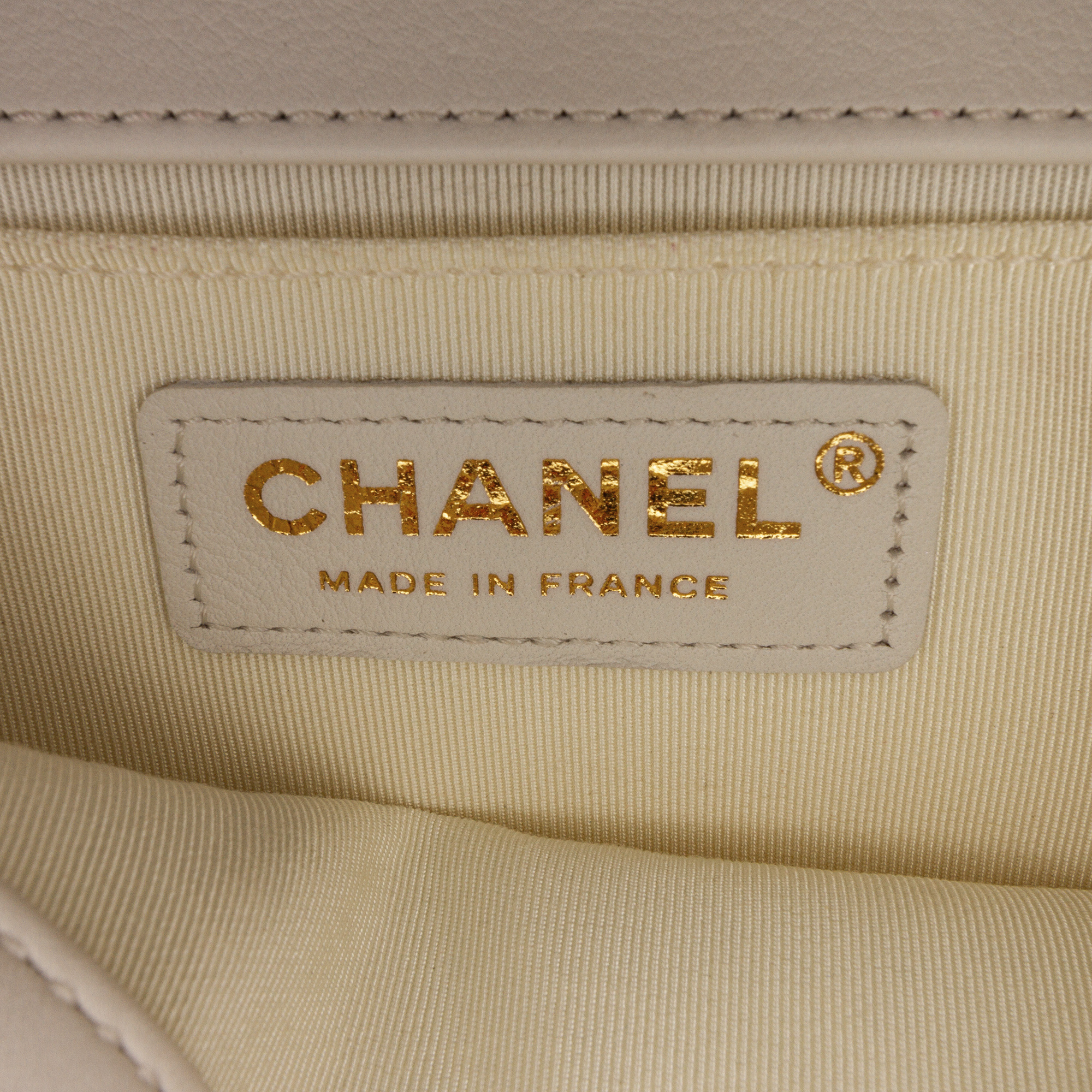 Chanel White Small Boy Embroidered Lurex Chevron Bag