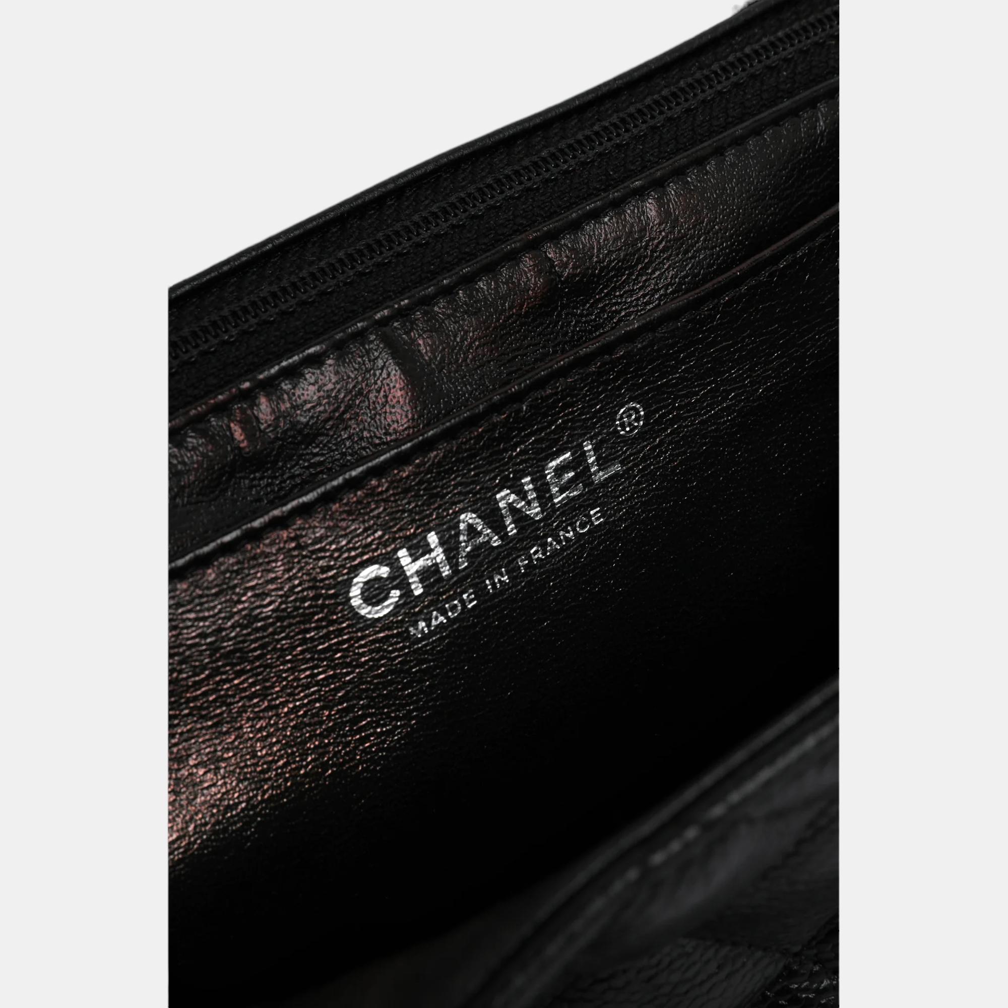 Chanel Black Caviar Quilted Maxi Single Flap Bag
