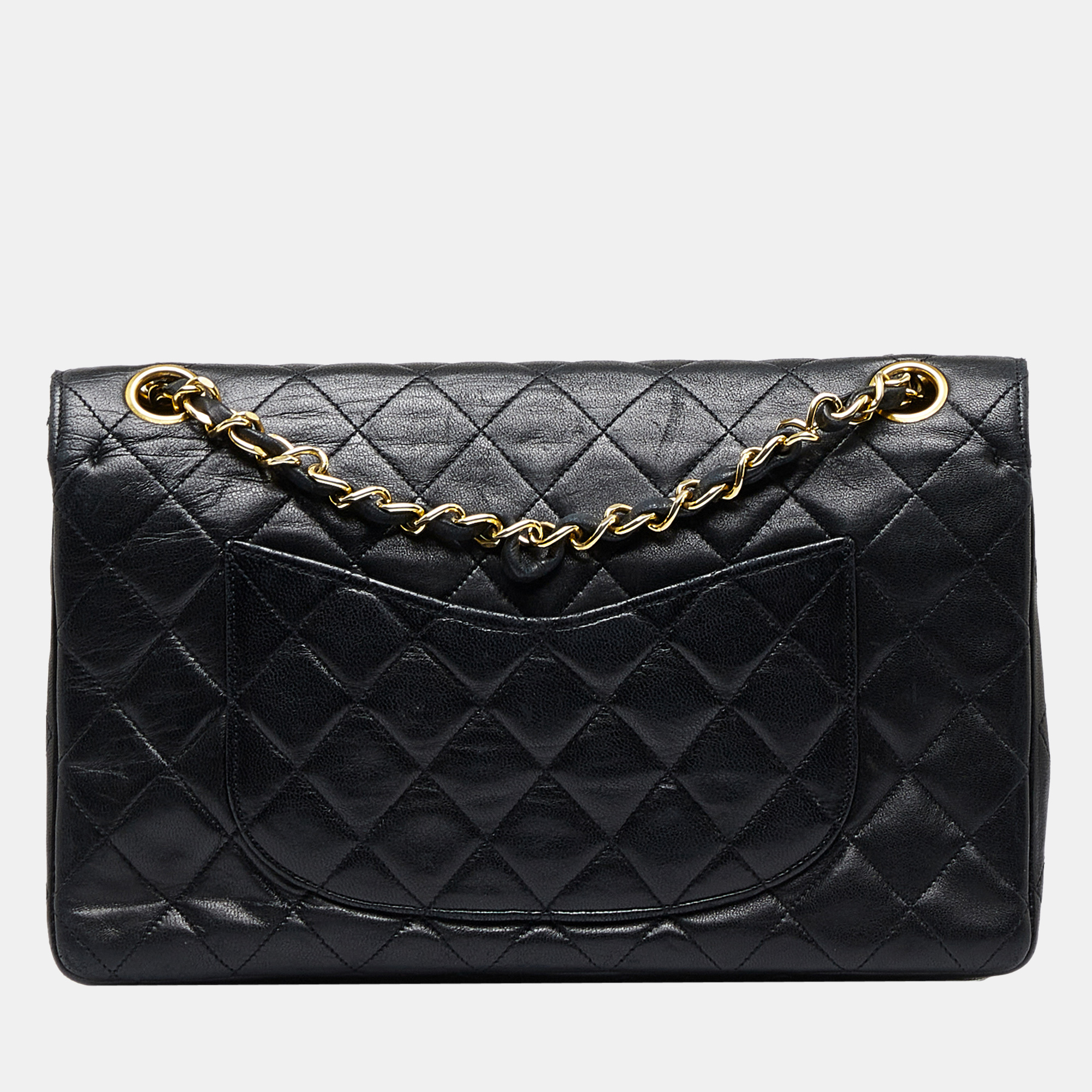 Chanel Black Quilted Lambskin Double Flap Bag