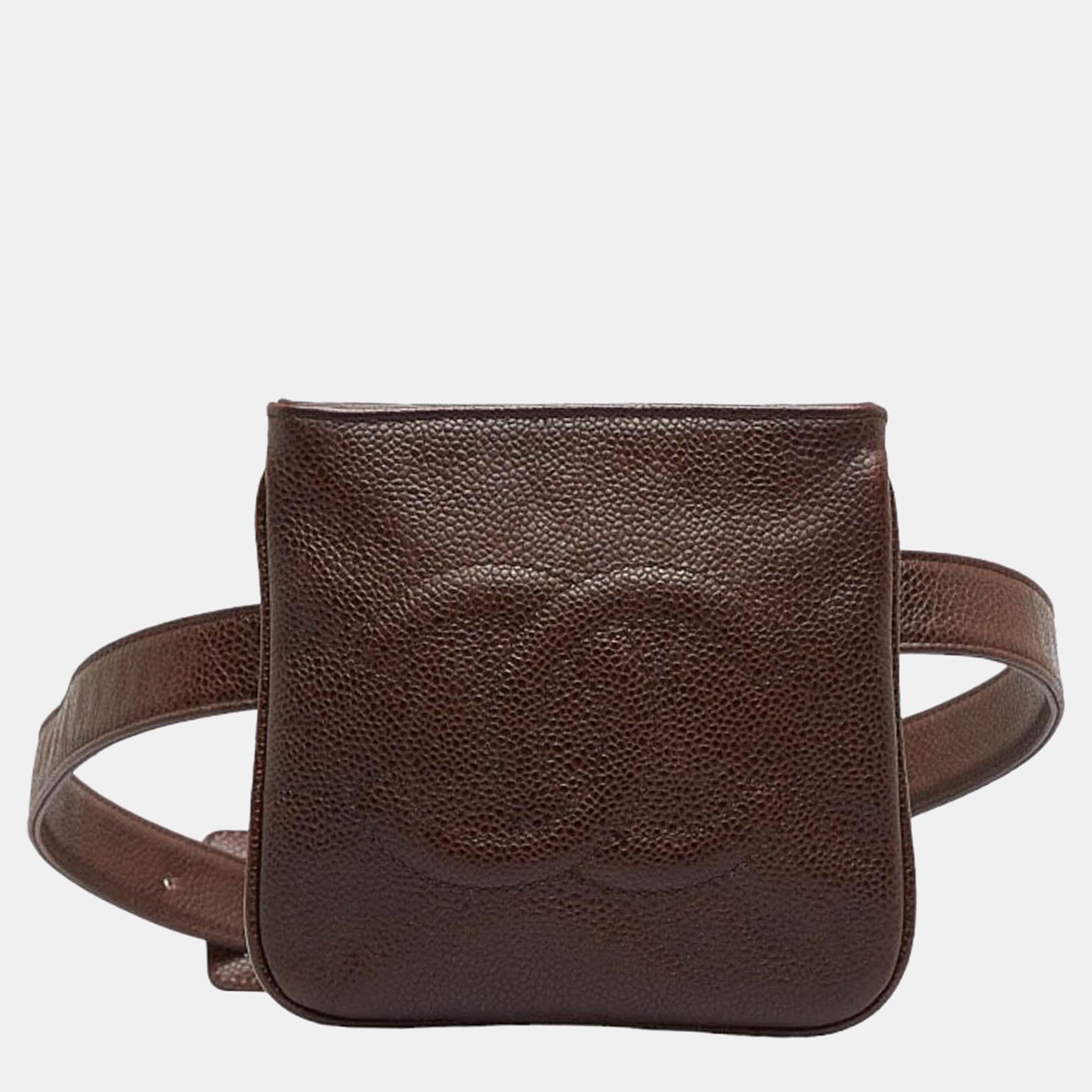 Chanel Brown Leather CC Belt Bag