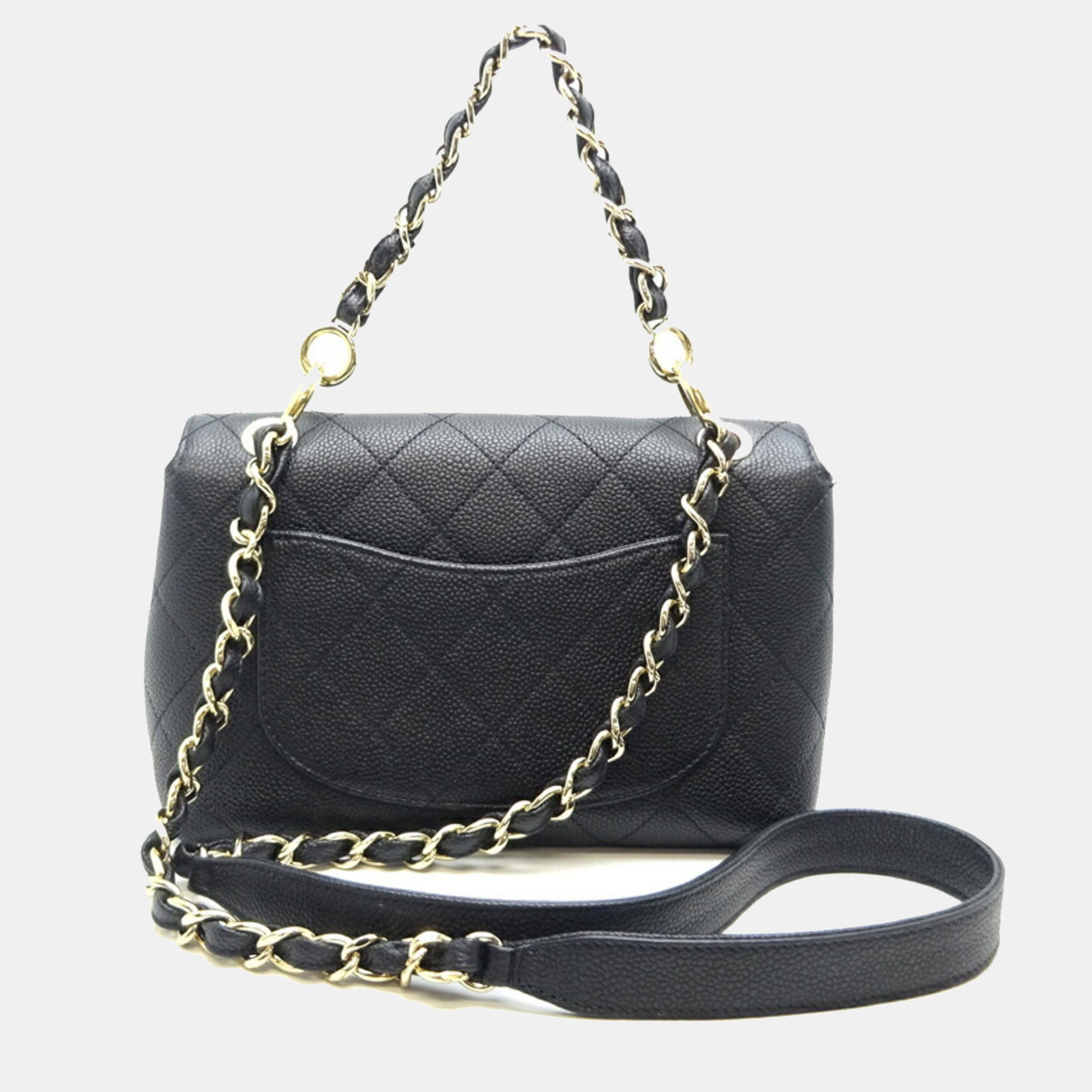 

Chanel Black Caviar Leather City Walk Flap Shoulder Bag