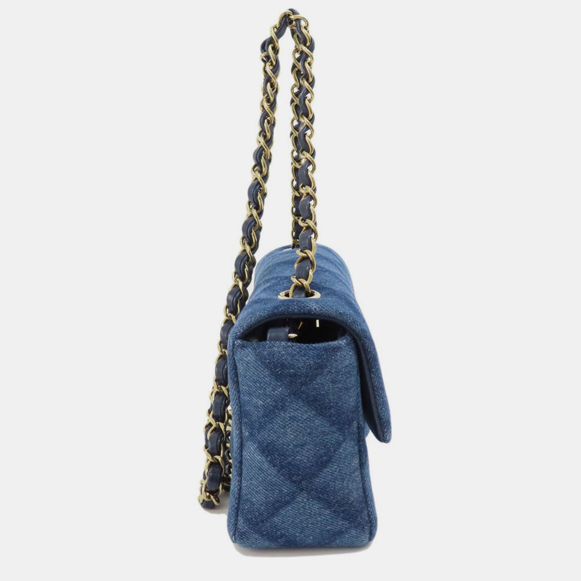 Chanel Blue Denim CC Flap Shoulder Bag