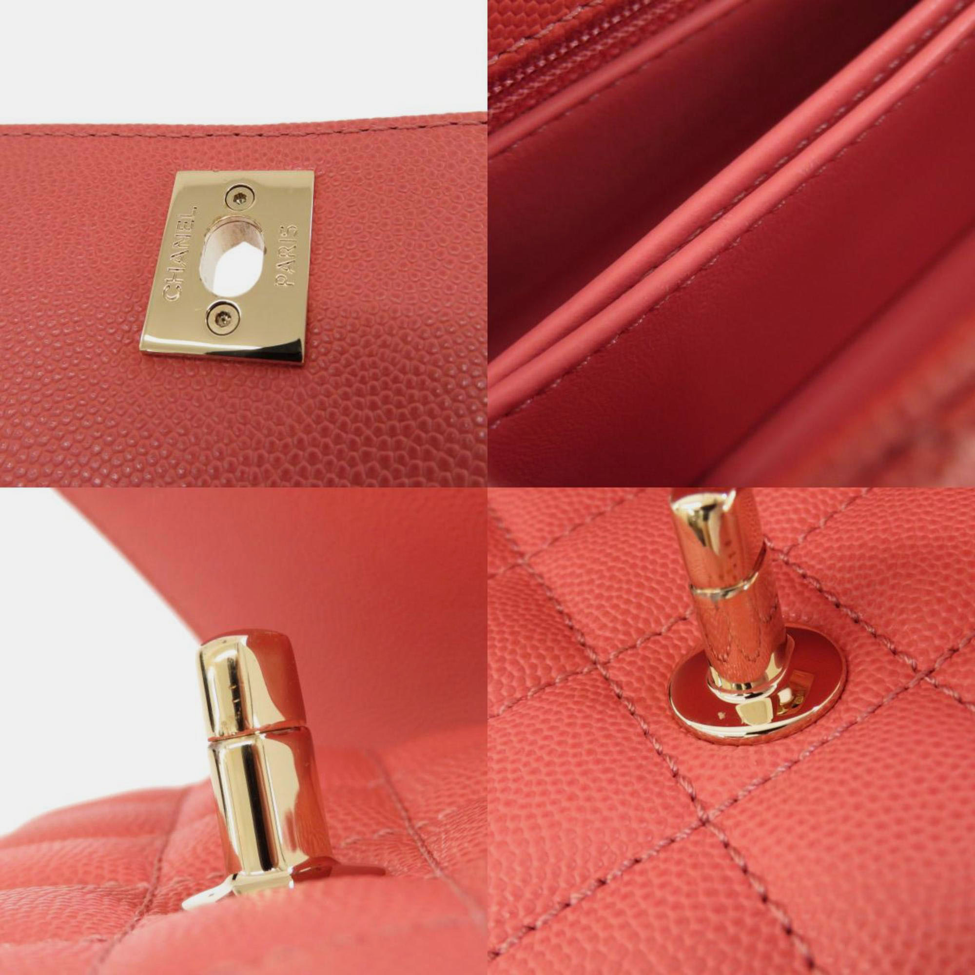 Chanel Pink Leather Caviar Twilly Coco Top Handle Bag
