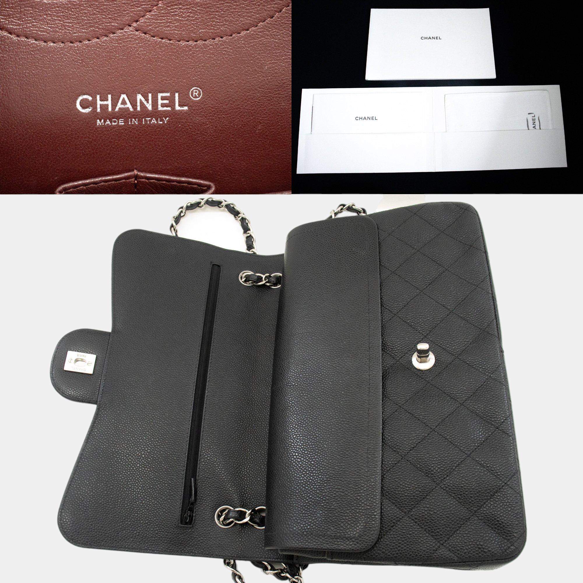 Chanel  Leather Grained Calfskin Large Classic Double Flap Shoulder Bag