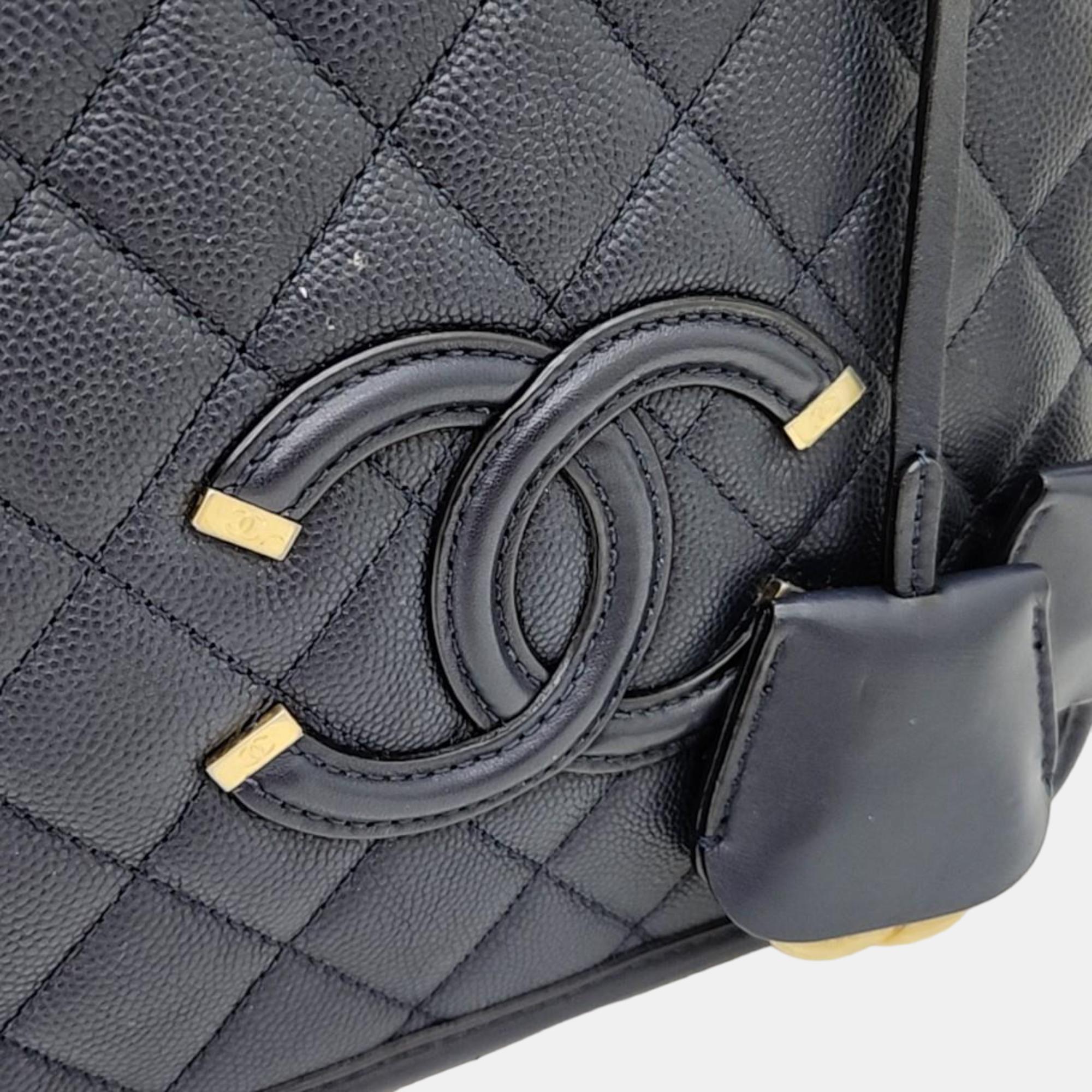 Chanel Black Leather CC Vanity Bag