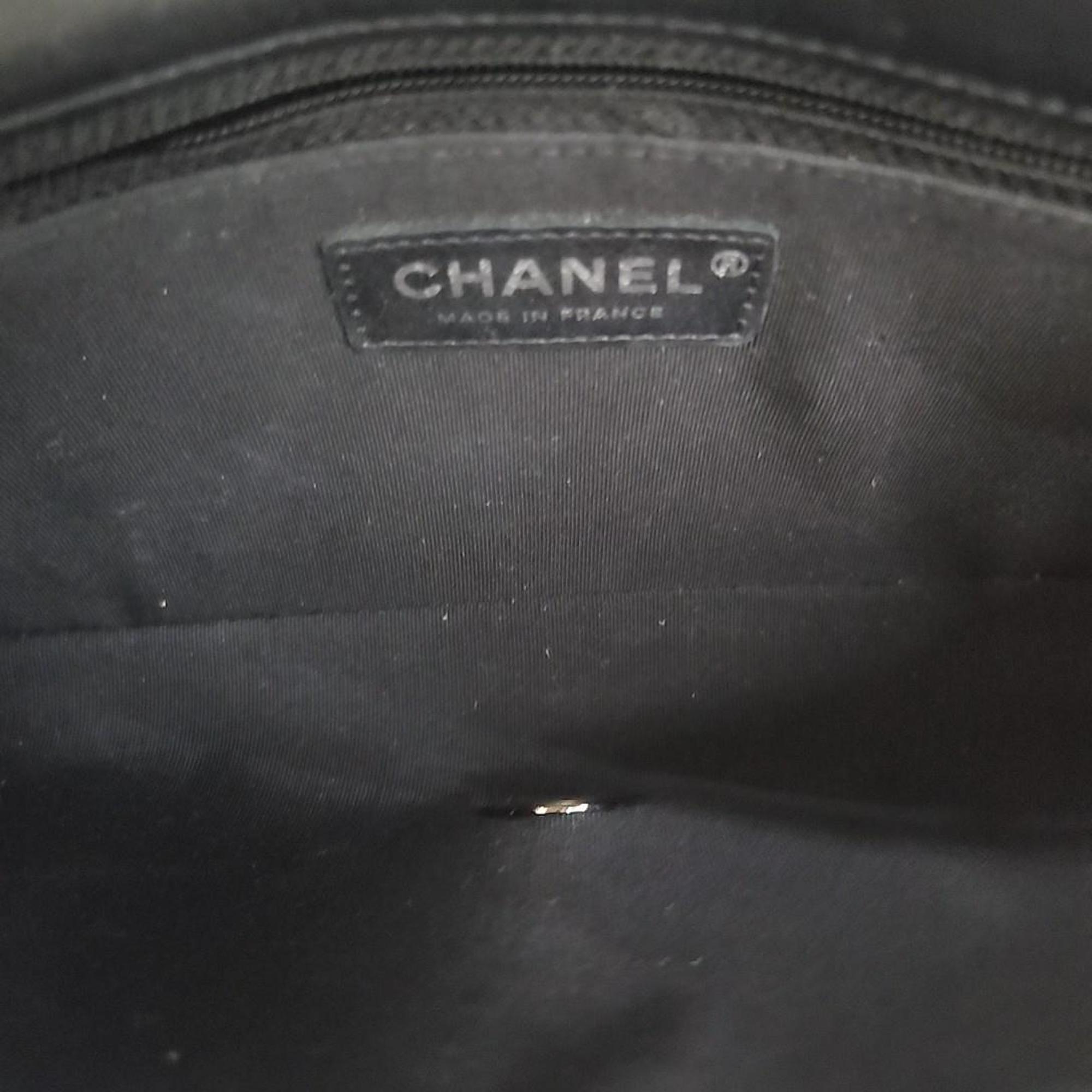 Chanel Black Leather Cc Flap Bag